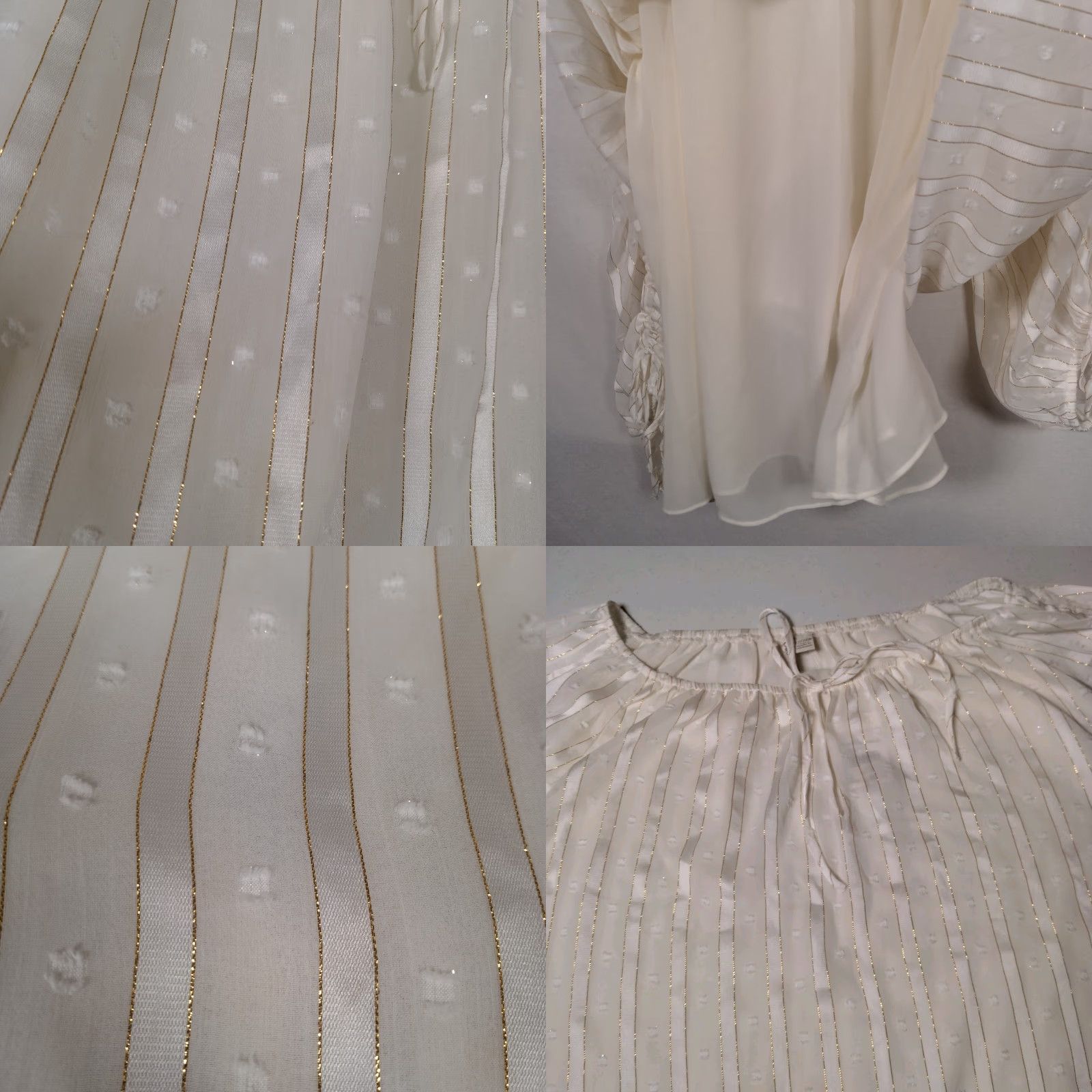 Vintage VINTAGE Cato Blouse Shirt Plus Size 22/24 Ivory Boho Renaissance Smocked Off-the-Shoulder Long Balloon Sleeve Ladies Size 3XL / US 20-22 - 10 Thumbnail