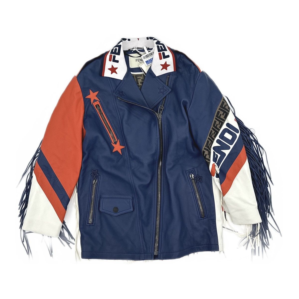 Fendi Fendi x Fila Leather Biker Jacket Size XS / US 0-2 / IT 36-38 - 1 Thumbnail