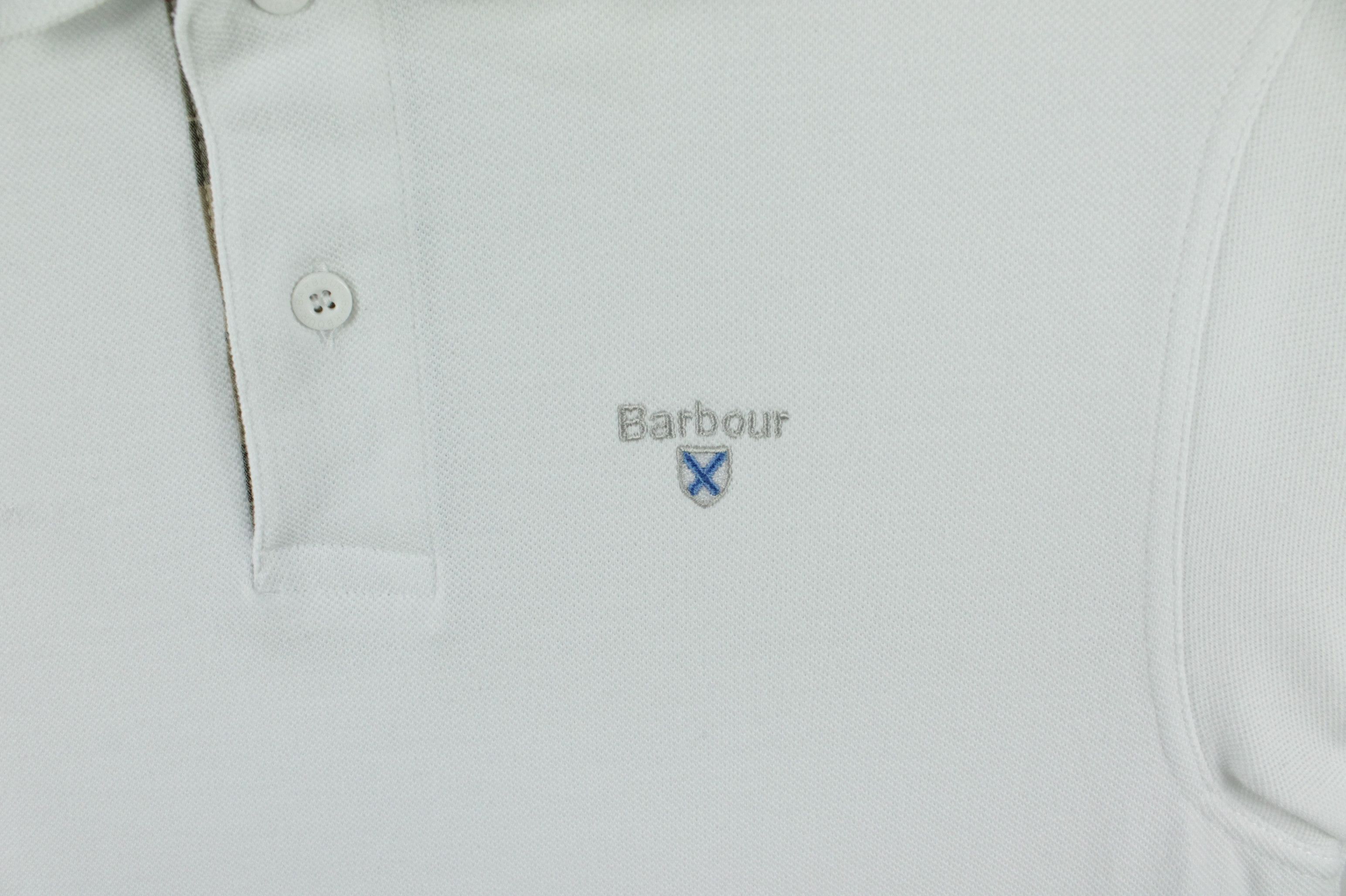 Barbour Barbour Tartan Piqué Slim Fit White Polo Shirt Men's Size US S / EU 44-46 / 1 - 4 Thumbnail
