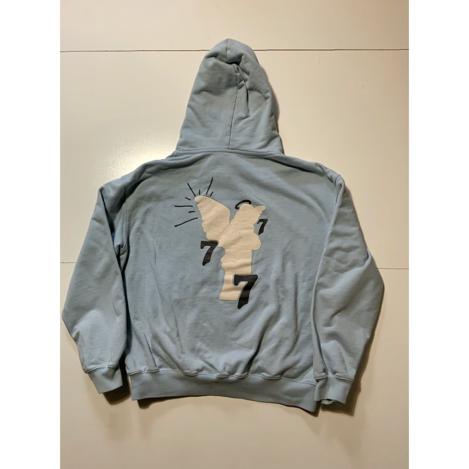 Vintage VINTAGE Vague Studios Hoodie Pullover Unisex Adults XL Light Blue Heavyweight 777 Angel Graphic Crewneck? Size US XL / EU 56 / 4 - 2 Thumbnail