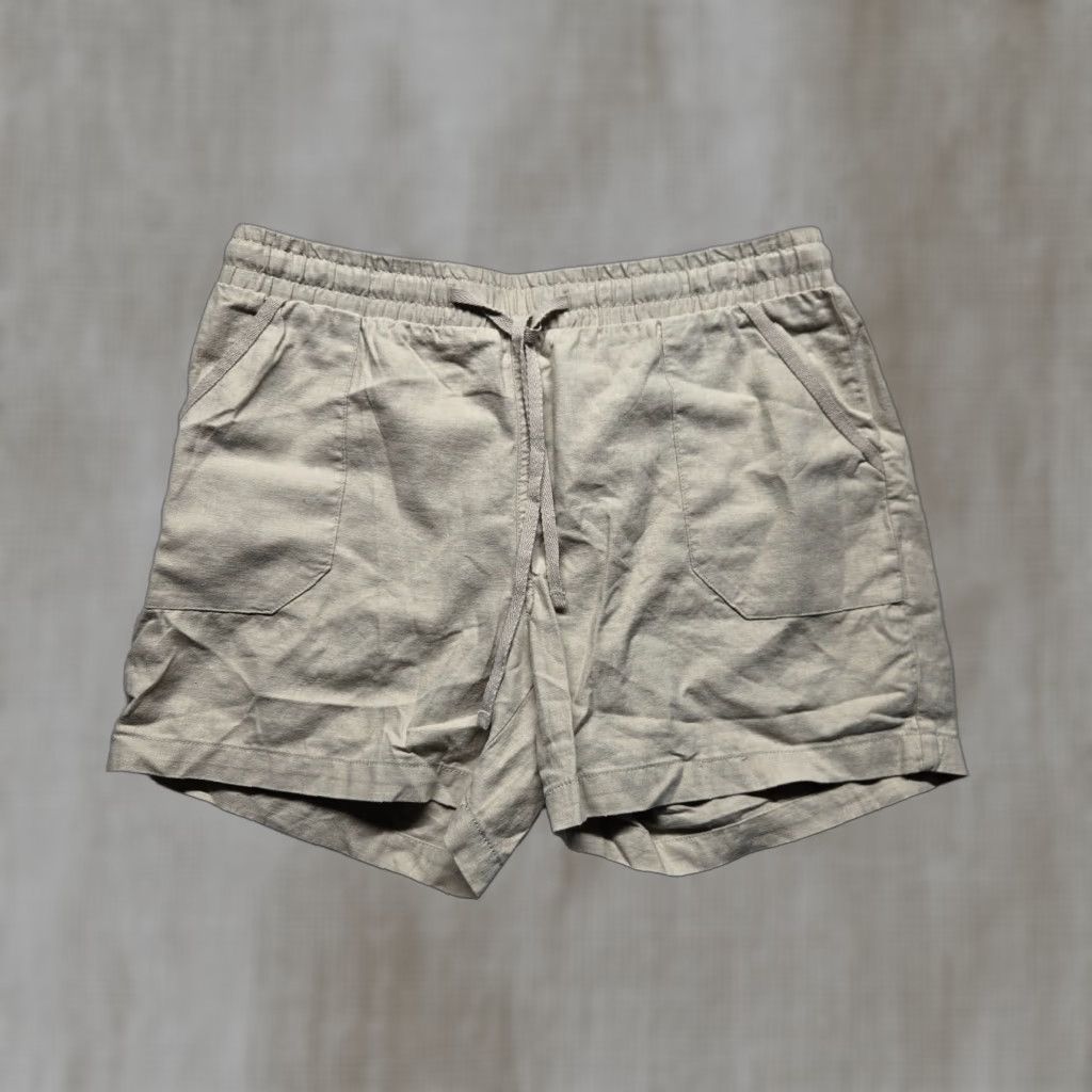 Vintage EST 1946 Shorts Tan Beige Linen Blend Seaside Pockets Adult Women's M Medium Beige Est 1946 Linen Blend Pockets Shorts Women M Size 32" / US 10 / IT 46 - 1 Thumbnail