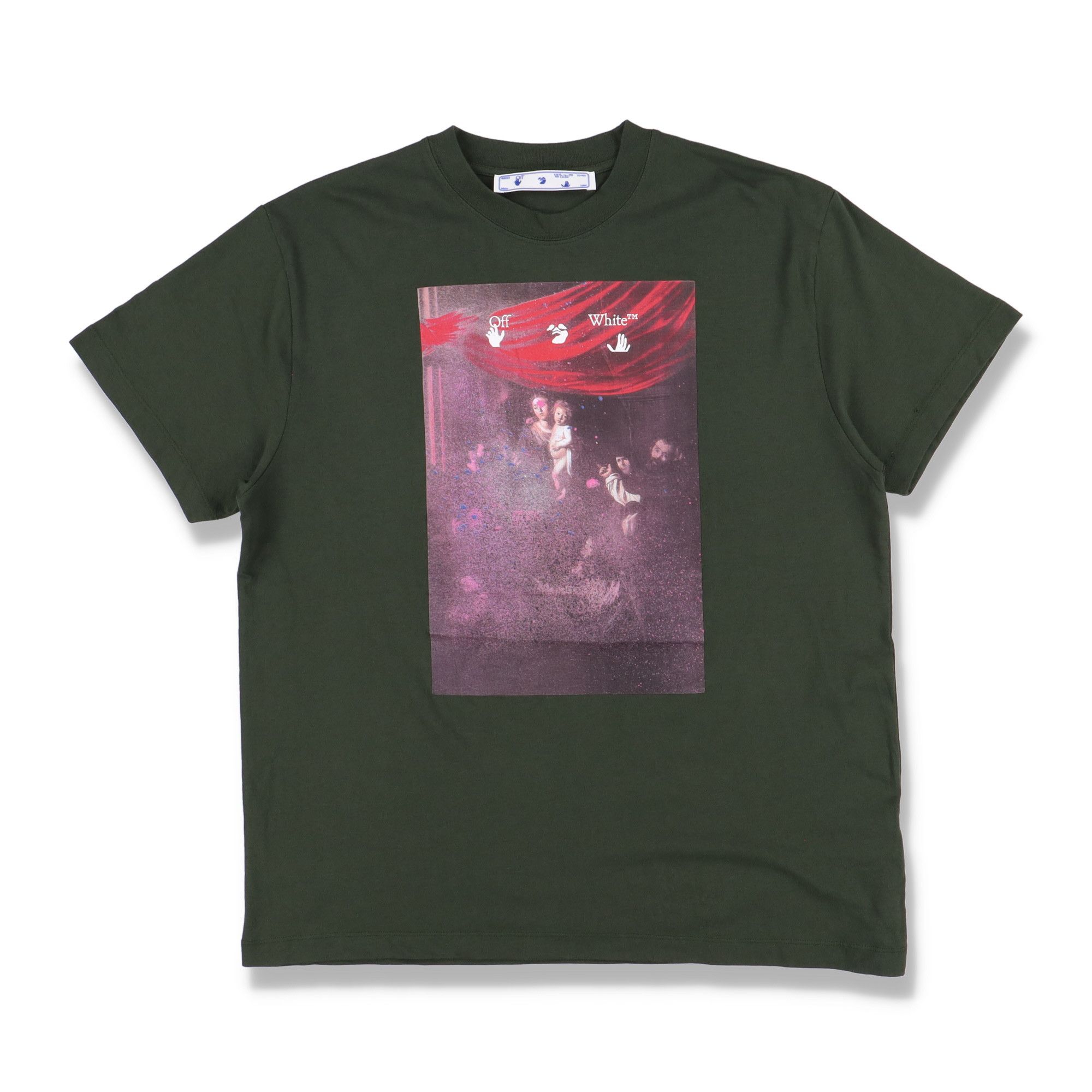 Off-White Green Sprayed Caravaggio Arrows Oversized T-Shirt Size US XS / EU 42 / 0 - 1 Thumbnail
