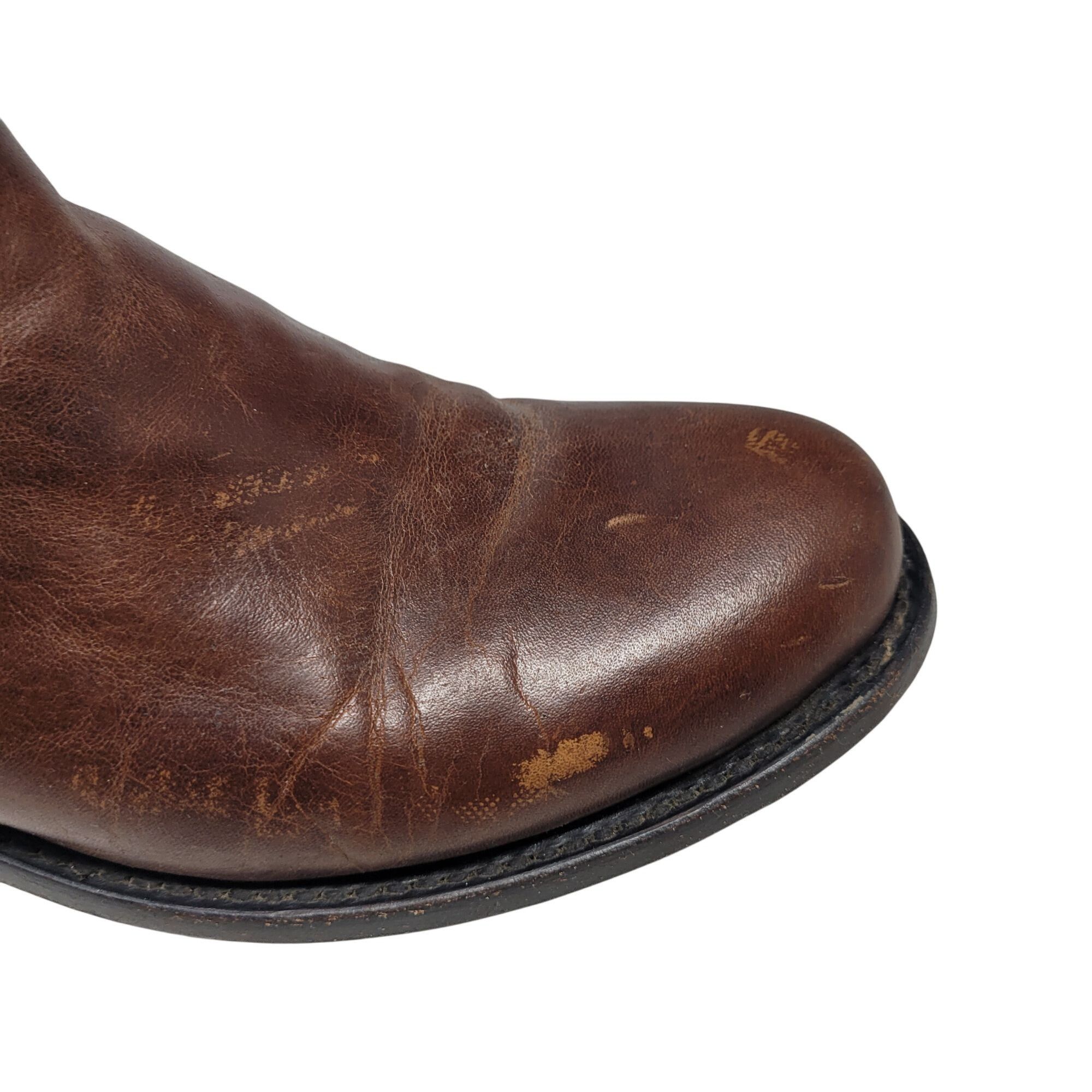 Stetson Vtg Stetson Knee-High Brown Woven Leather Equestrian Boots S Size US 8.5 / IT 38.5 - 9 Thumbnail