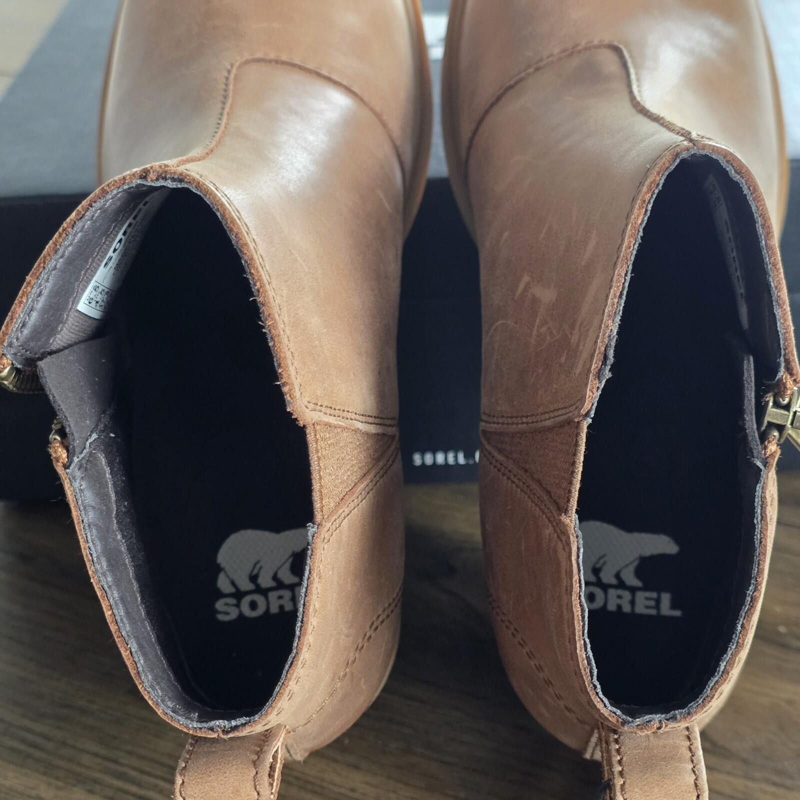 SOREL Sorel Evie II Zip Bootie Wedge Tan Gum Leather Wmn's 6.5 Size US 6.5 / IT 36.5 - 10 Thumbnail