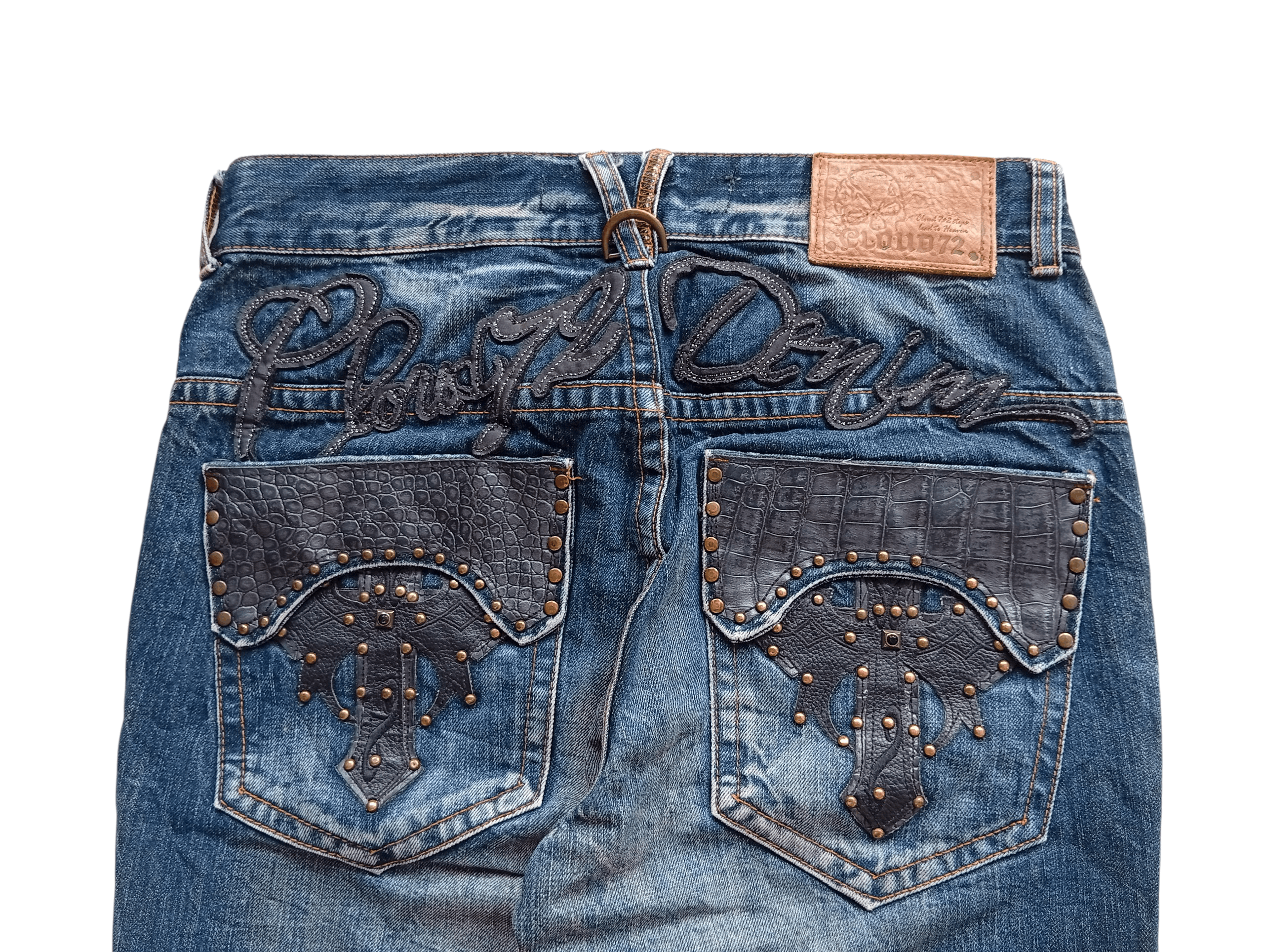 Japanese Brand Cloud72 crossfaith studded denim Size US 32 / EU 48 - 2 Thumbnail