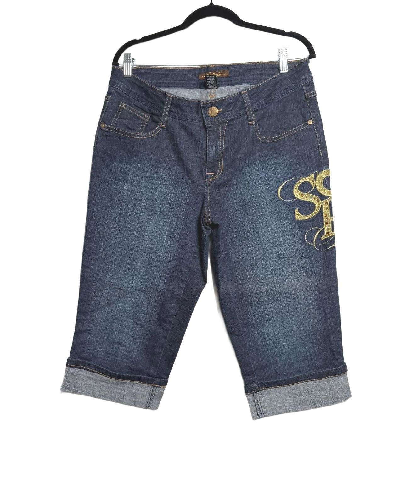 Designer Y2K SouthPole Denim Blue Capri Jeans Size 40" / US 18 - 1 Thumbnail