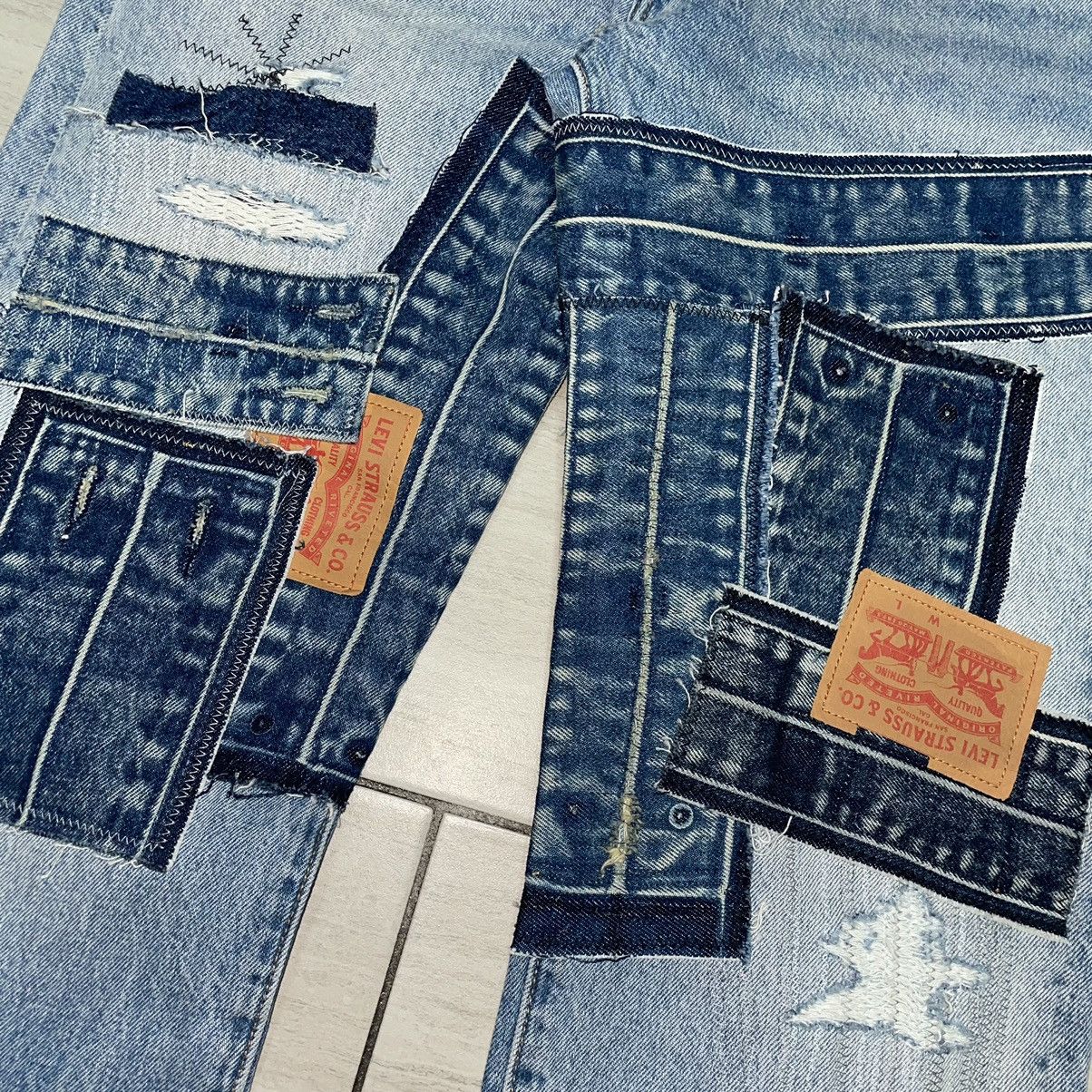 Levi's Levi’s 501 Patchwork Denim 33x30 Size US 33 - 2 Thumbnail