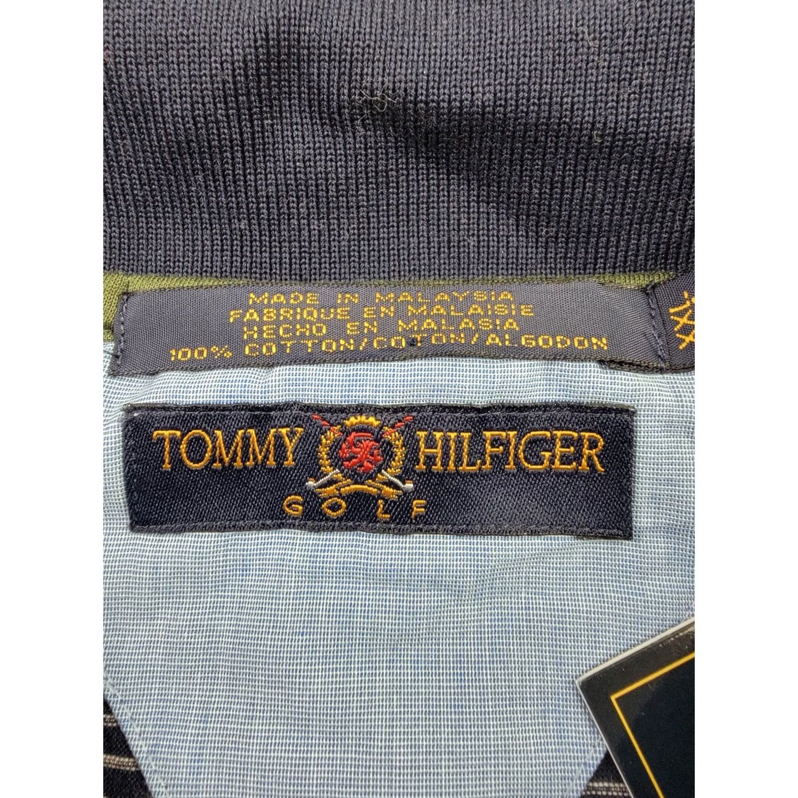 Tommy Hilfiger VINTAGE Tommy Hilfiger Golf Polo Shirt Men’s XXL Navy Striped Short Sleeve Cotton Lisle Classic Golf 2XL Mens Size US XXL / EU 58 / 5 - 3 Thumbnail