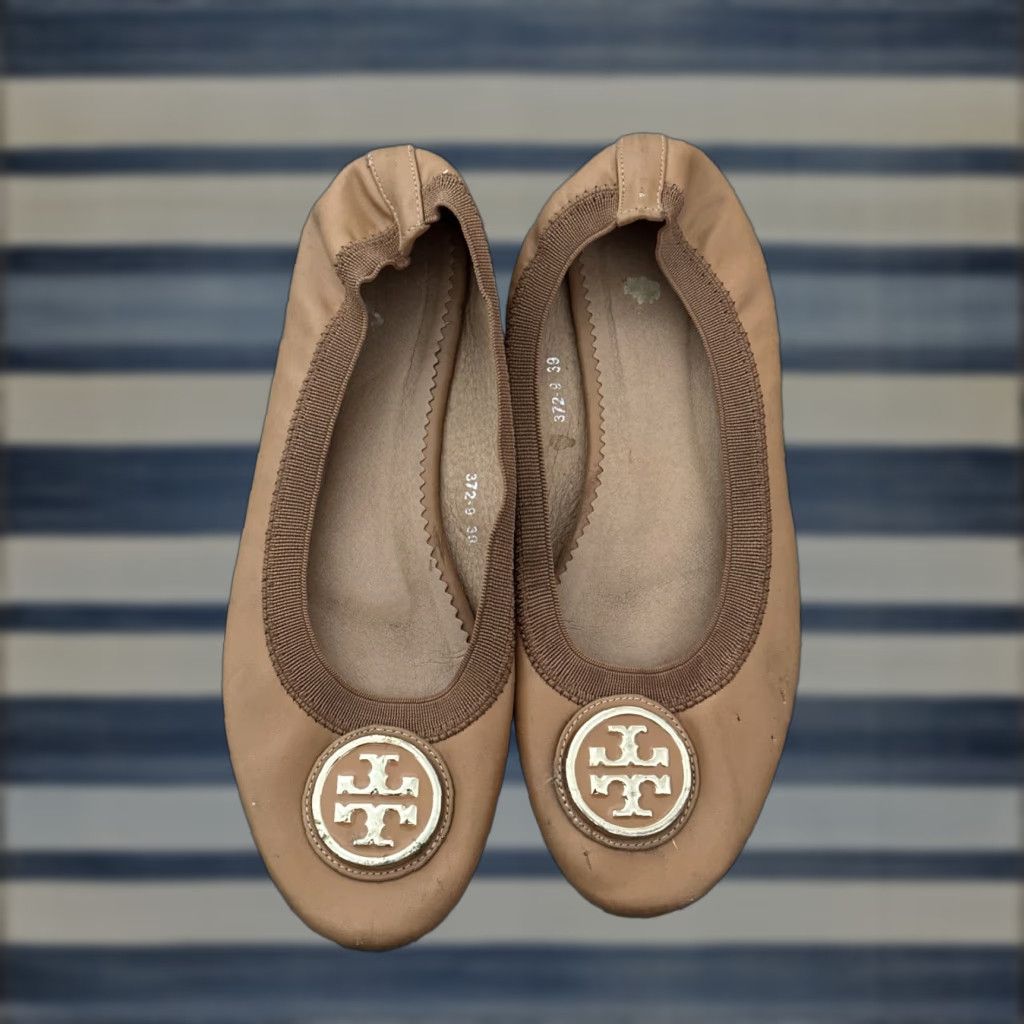 Tory Burch Tory Burch Flat Women US 7.5 Tan Leather Ballet Flats Womens Size US 7.5 / IT 37.5 - 1 Thumbnail