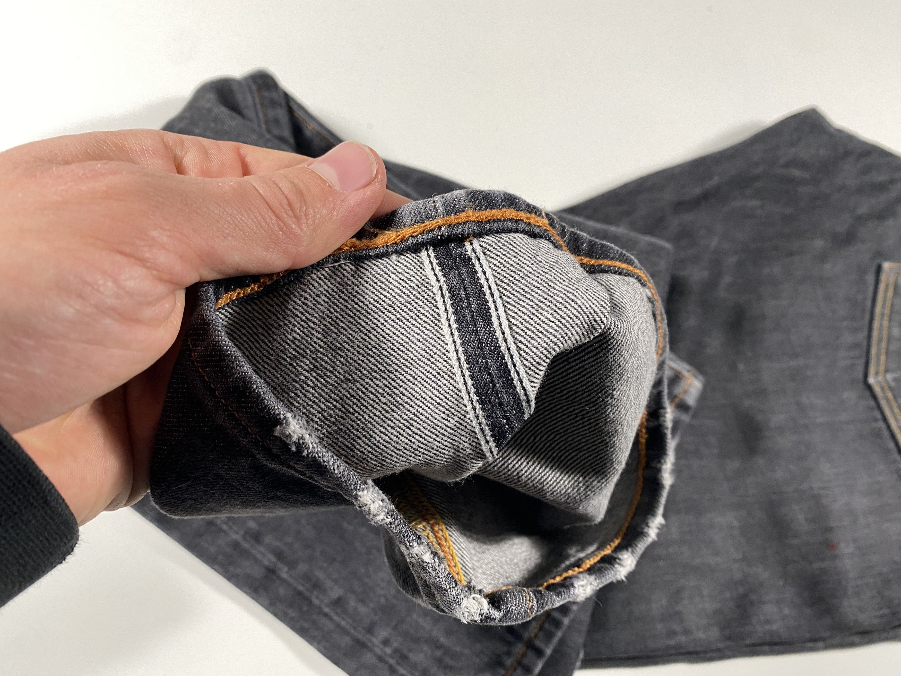 Evisu Evisu No 2 BLK Black Diacock Logo Selvedge Jeans 30x33.5 Size US 30 / EU 46 - 11 Thumbnail