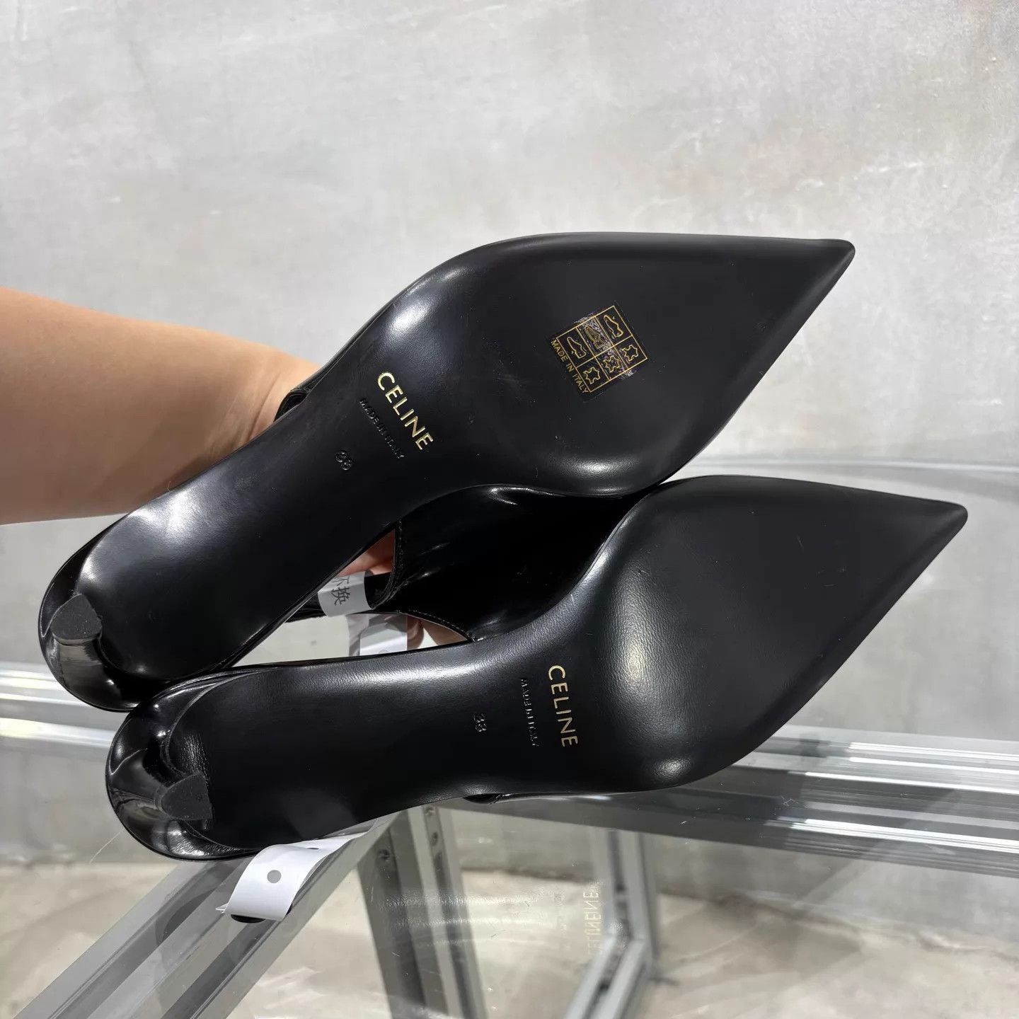 Celine CELINE Triomphe Patent Leather 5cm Heel Pumps Size 38 New Size US 7.5 / IT 37.5 - 7 Thumbnail
