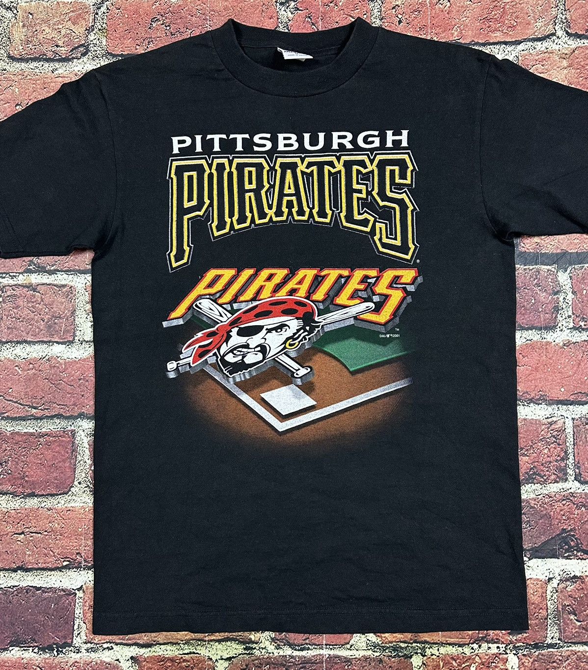 MLB Vintage Pittsburgh Pirates T Shirt Black MLB True Fan 2001 Size US M / EU 48-50 / 2 - 2 Thumbnail