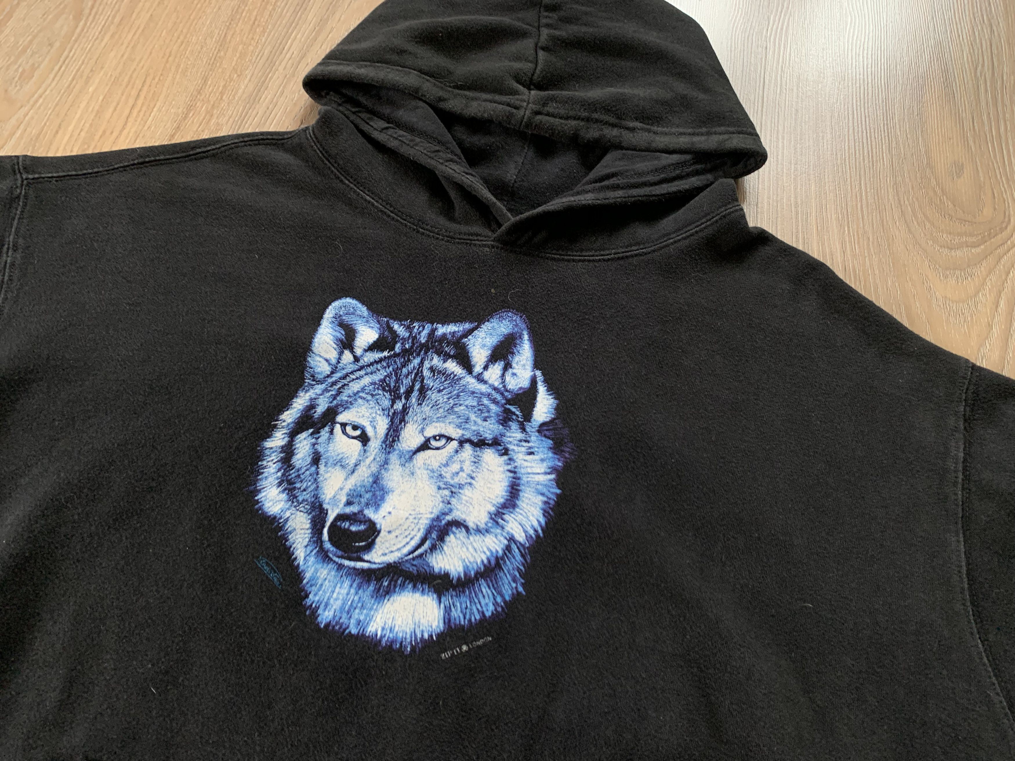 Designer × Vintage Vintage Zip It London Wolf Printed Hoodie Size US XXL / EU 58 / 5 - 4 Thumbnail