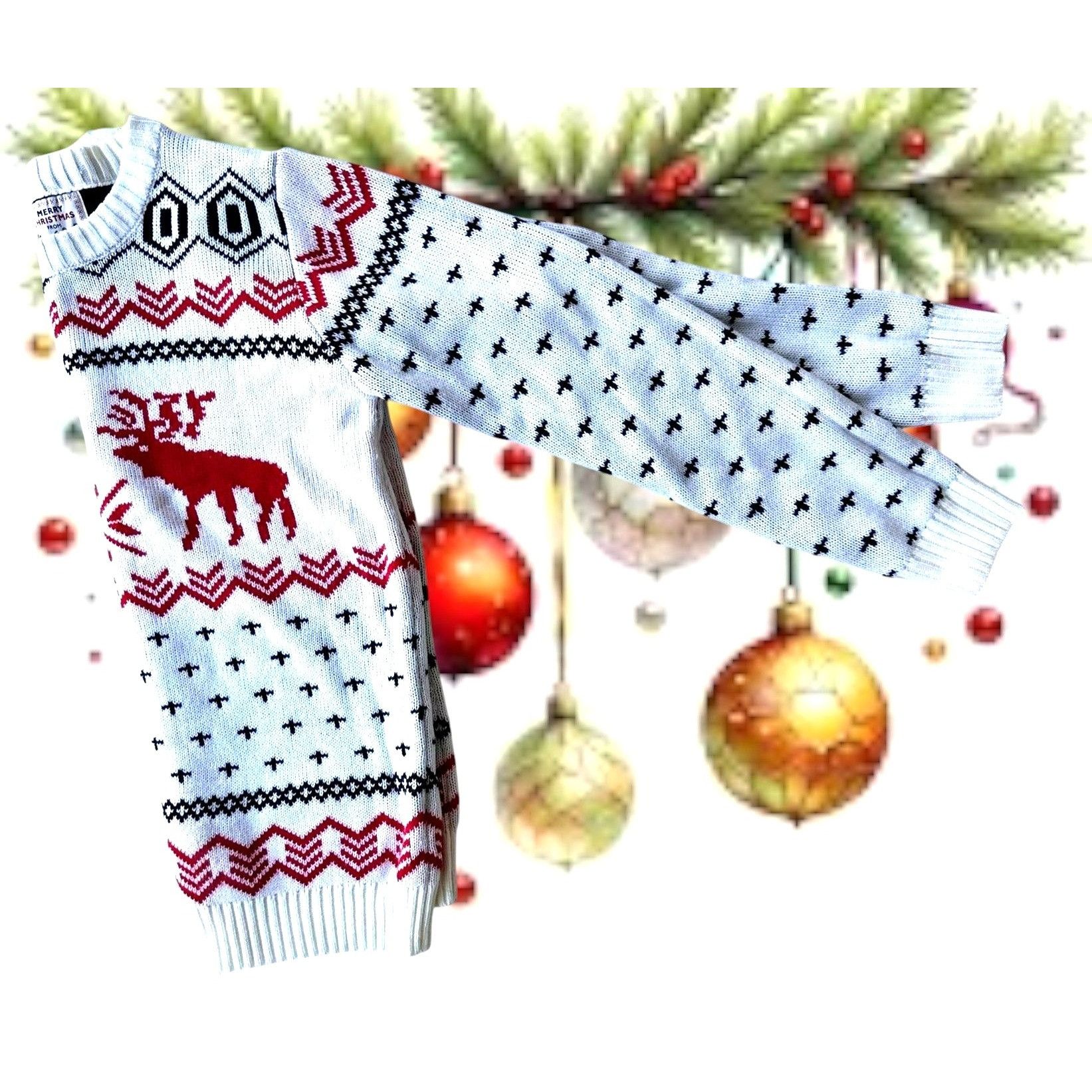 Other v28 Ugly Christmas Reindeer Sweater Unisex Large Winter Merr Size US L / EU 52-54 / 3 - 10 Thumbnail