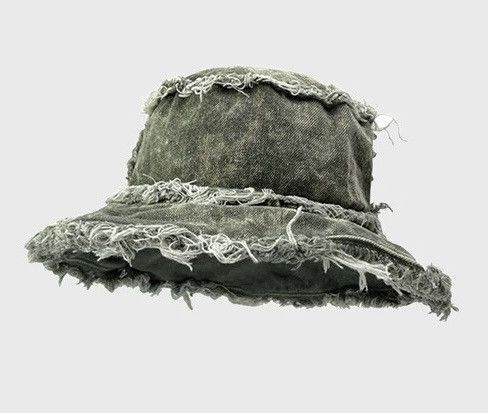 Japanese Brand Avant garde washed reversible distressed raw bucket hat Size ONE SIZE - 2 Thumbnail