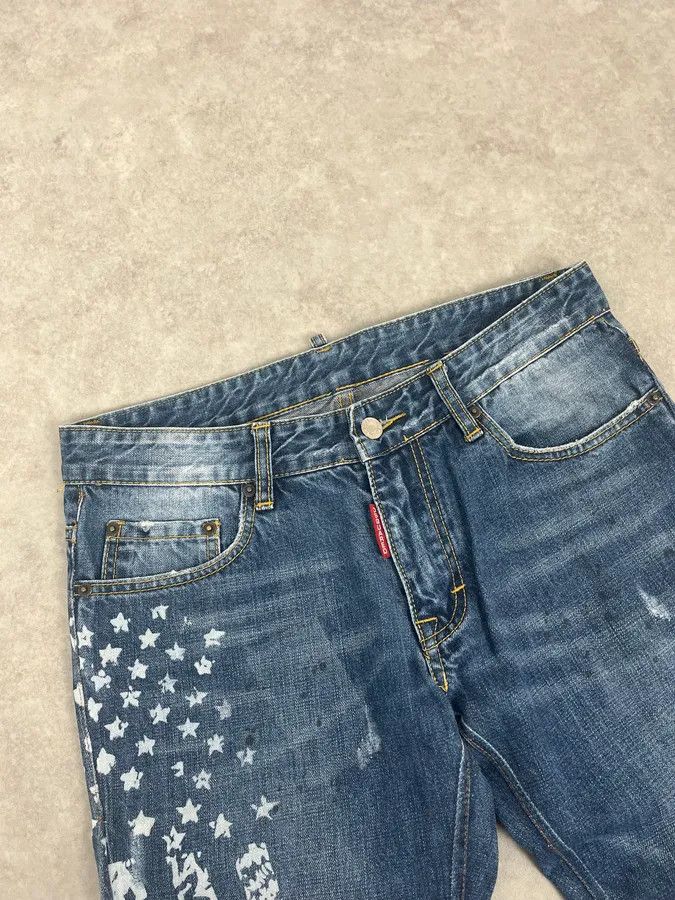 Dsquared2 SS2012 Dsquared2 Blue USA Flag Print Blue Denim Jeans Size US 30 / EU 46 - 6 Thumbnail