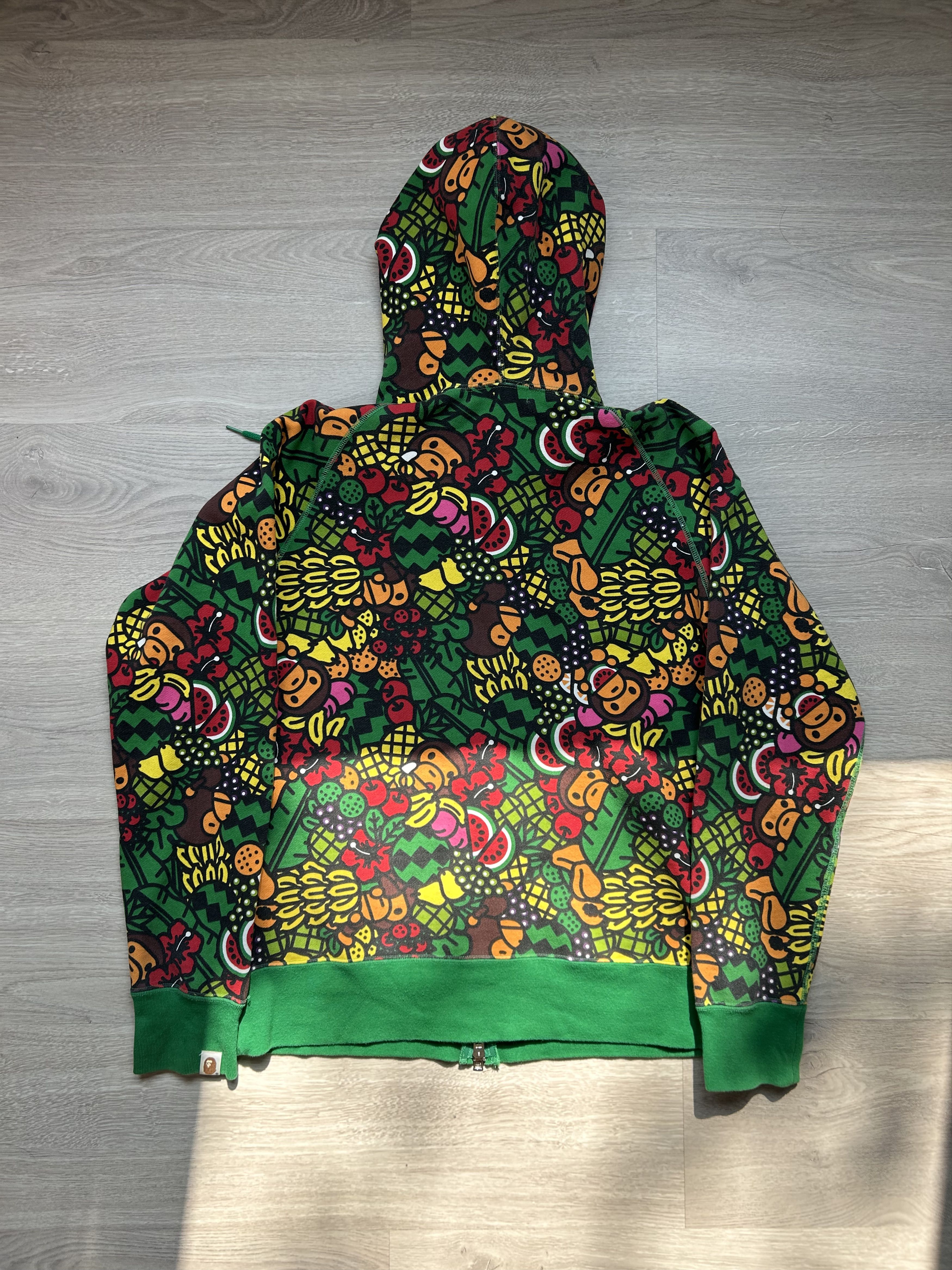 Bape Baby Milo Tropical pattern full-zip hoodie [Size M] Size US M / EU 48-50 / 2 - 7 Thumbnail