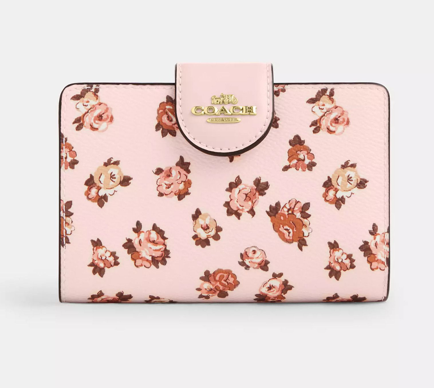 Coach Medium Corner Zip Wallet With Rosette Print CZ343 Size ONE SIZE - 7 Thumbnail