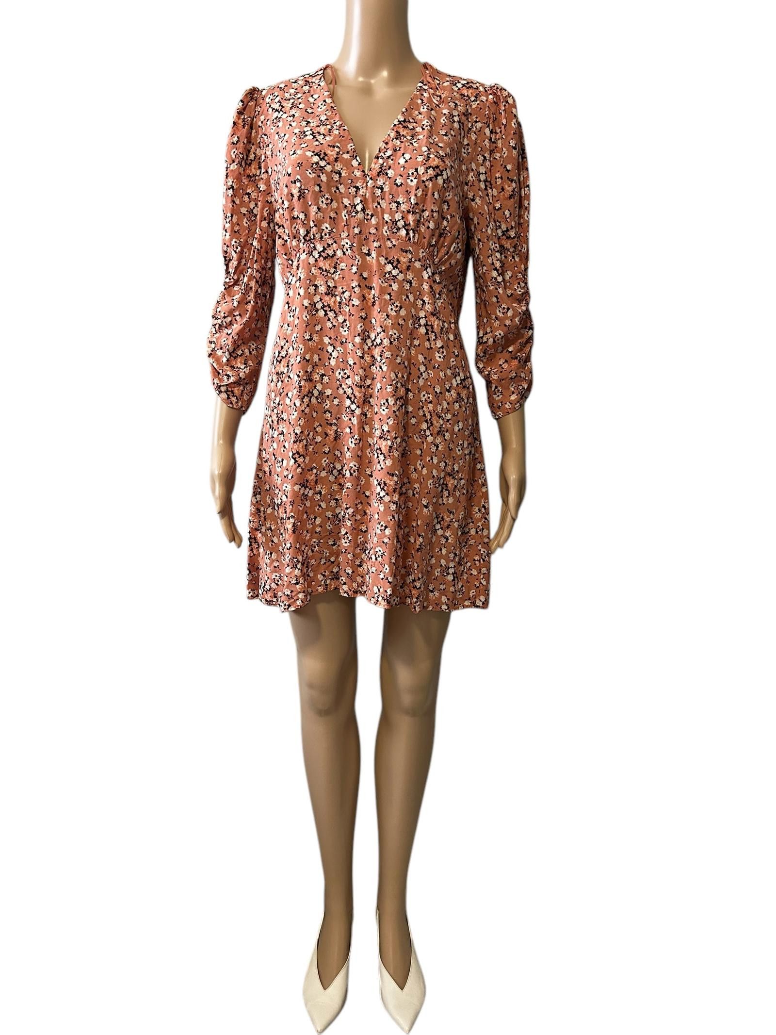 Designer Chic Floral Puff Sleeve Mini Dress Size M / US 6-8 / IT 42-44 - 1 Thumbnail