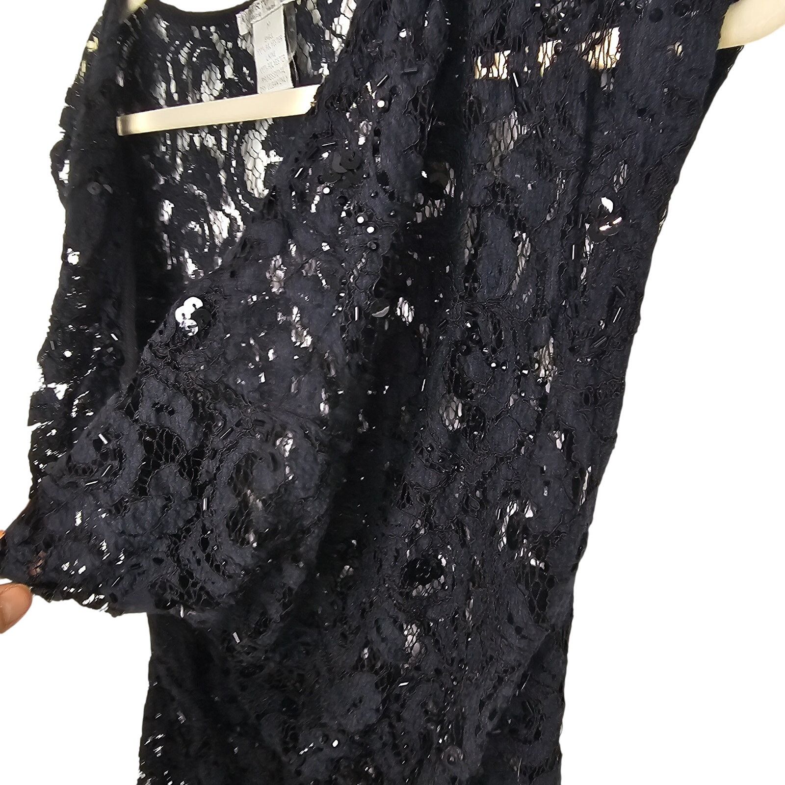 Alberto Alberto Makali Sheer Floral Lace Sequin Top M Whimsigoth Size M / US 6-8 / IT 42-44 - 5 Thumbnail