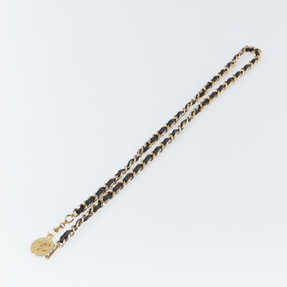 Chanel Chanel Vintage Logo Chain Belt Metal and Leather Size ONE SIZE - 1 Thumbnail