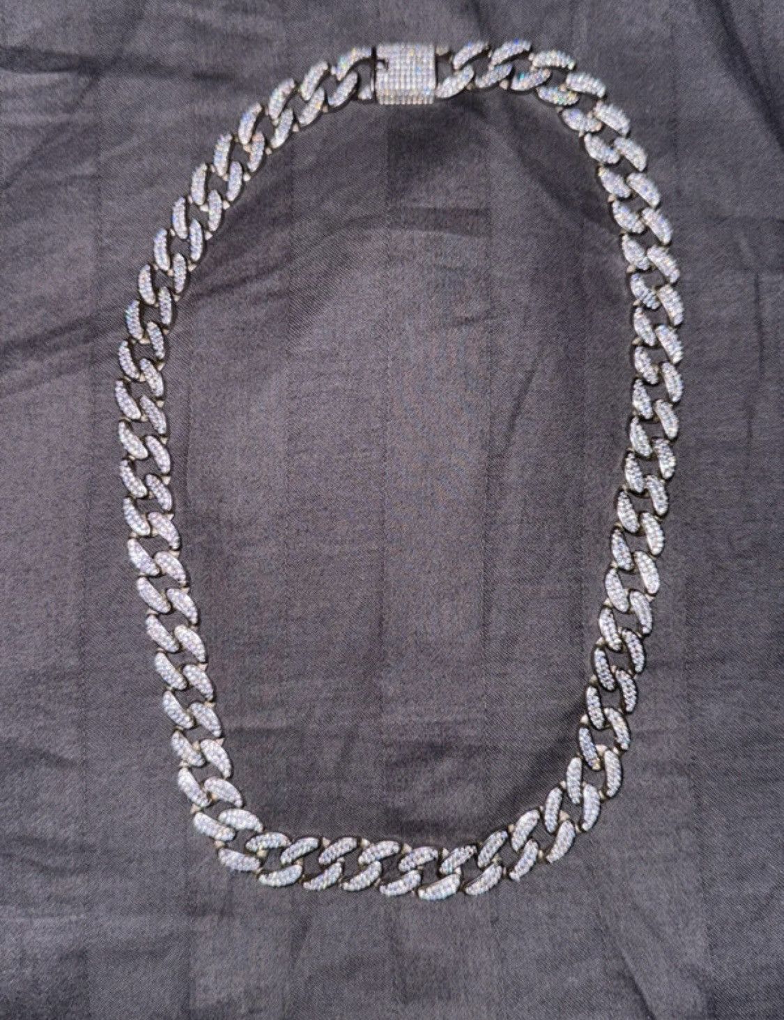 Silver Iced Out Chain