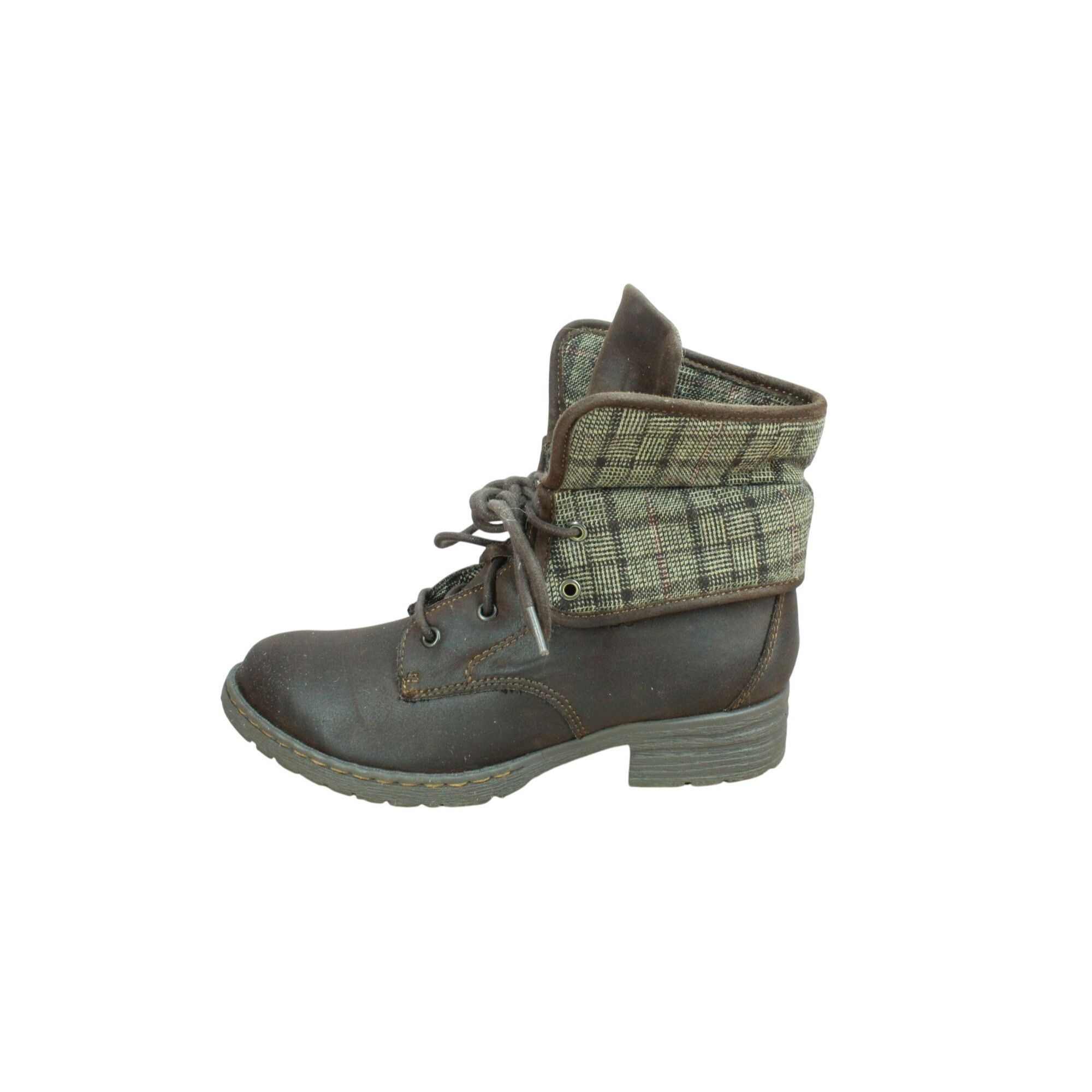 Born BOC by Born Leather Plaid Lined Foldable Ankle Boots Size US 7 / IT 37 - 1 Thumbnail