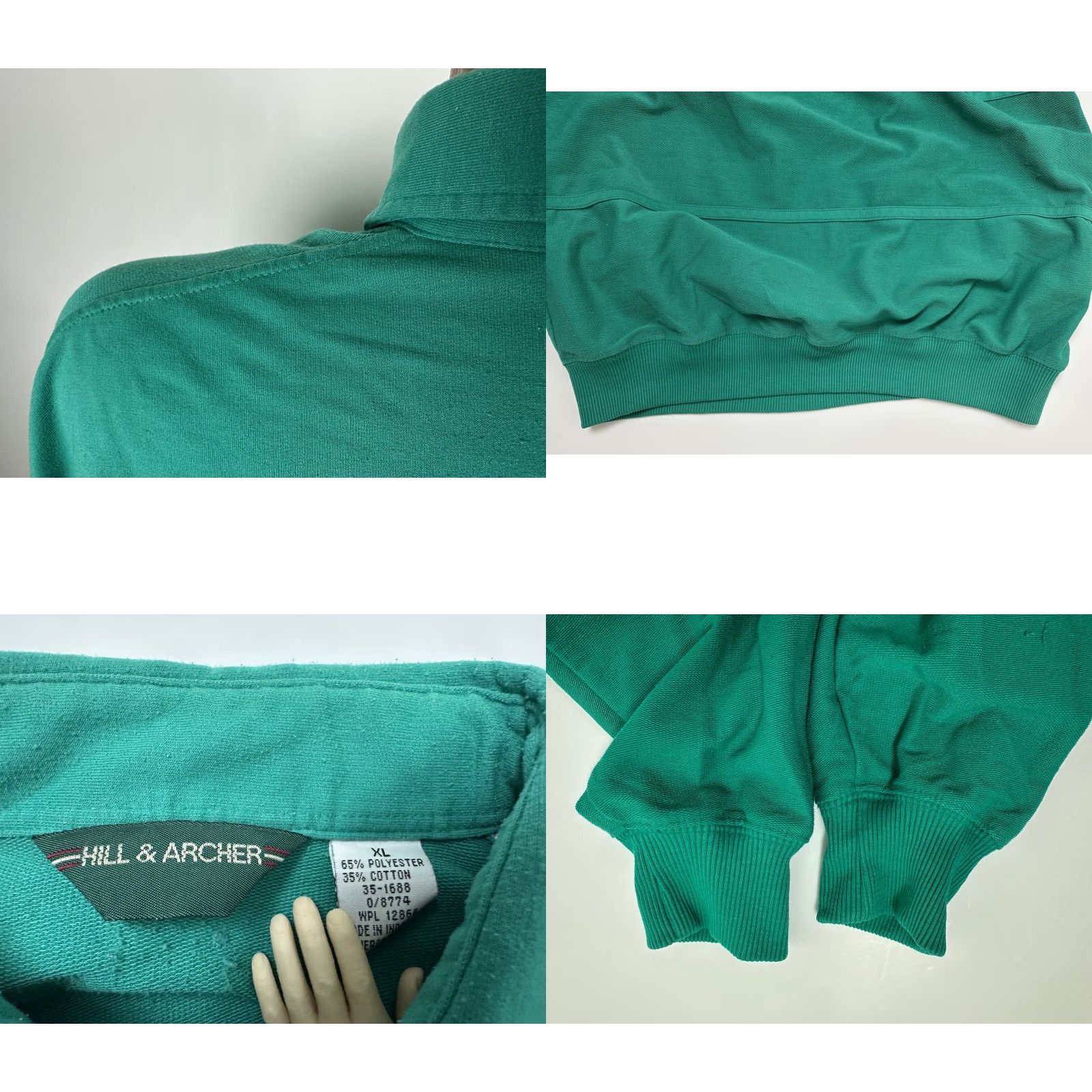 Vintage VINTAGE Hill & Archer Polo Shirt Men XL Green Long Sleeve Banded Bottom Heavyweight Polo Shirt Casual, Preppy, Sports, Outdoor, Hipster, Retro Mens Size US XL / EU 56 / 4 - 8 Thumbnail