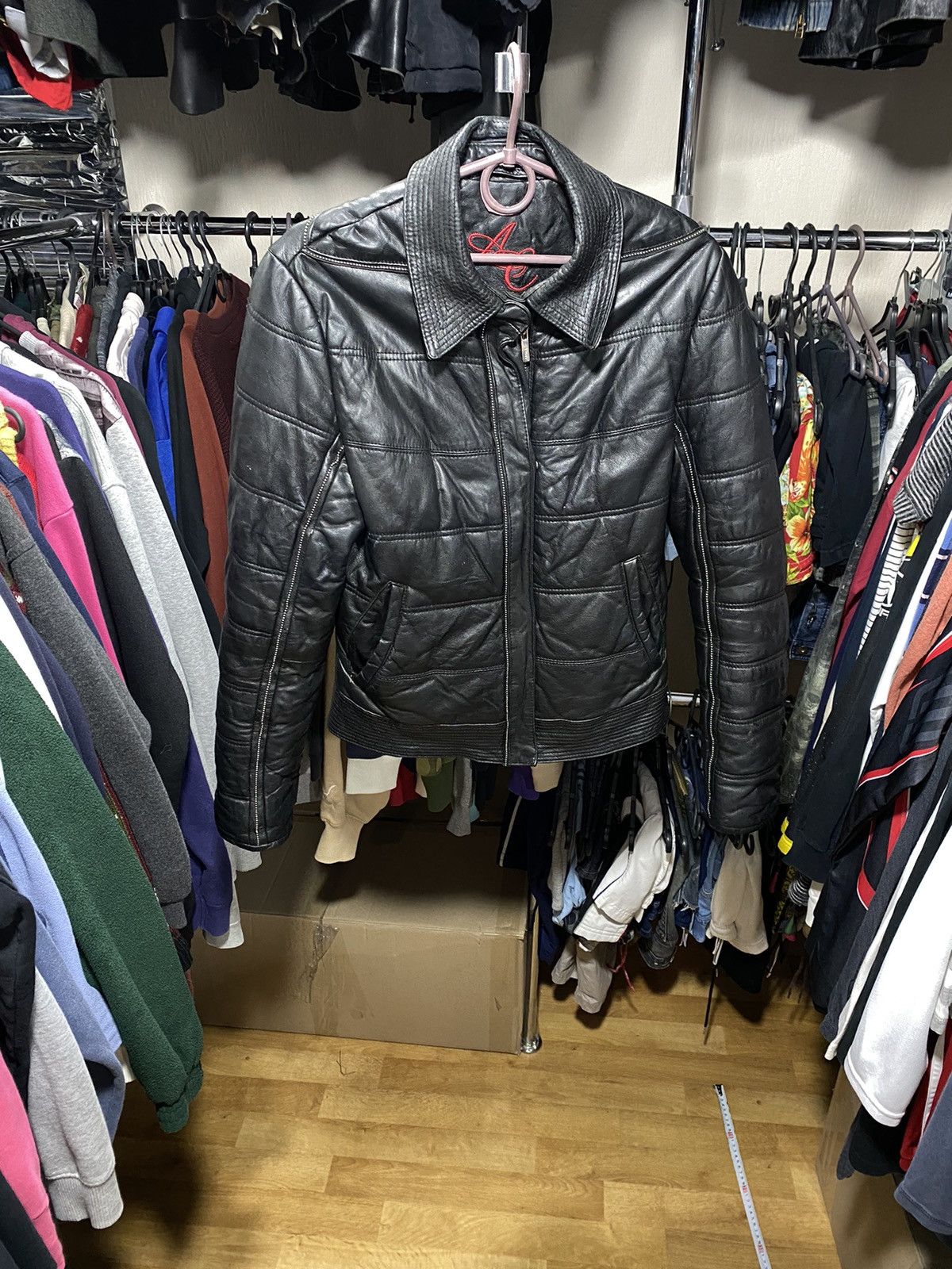image of Avant Garde x Leather Jacket Vintage Leather Biker Jacket Zippers Arma Collection in Black (Size Sm