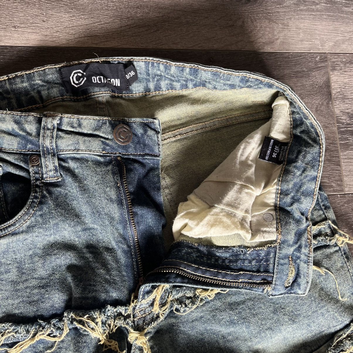 Vintage Vintage Style Octagon Distressed Stack Denim Jeans 30x36 Size US 30 / EU 46 - 9 Thumbnail