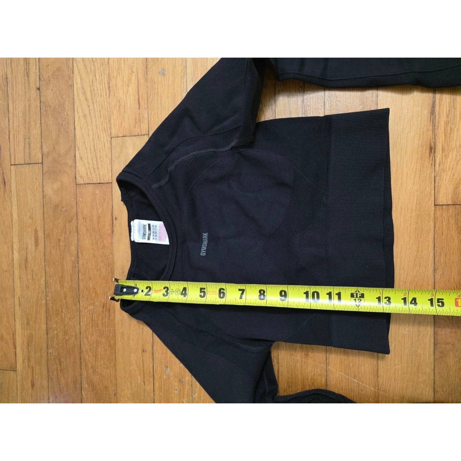 Gymshark Gymshark Flex Long Sleeve Crop Top Y2K Black X-Small A001284 Size XS / US 0-2 / IT 36-38 - 2 Thumbnail