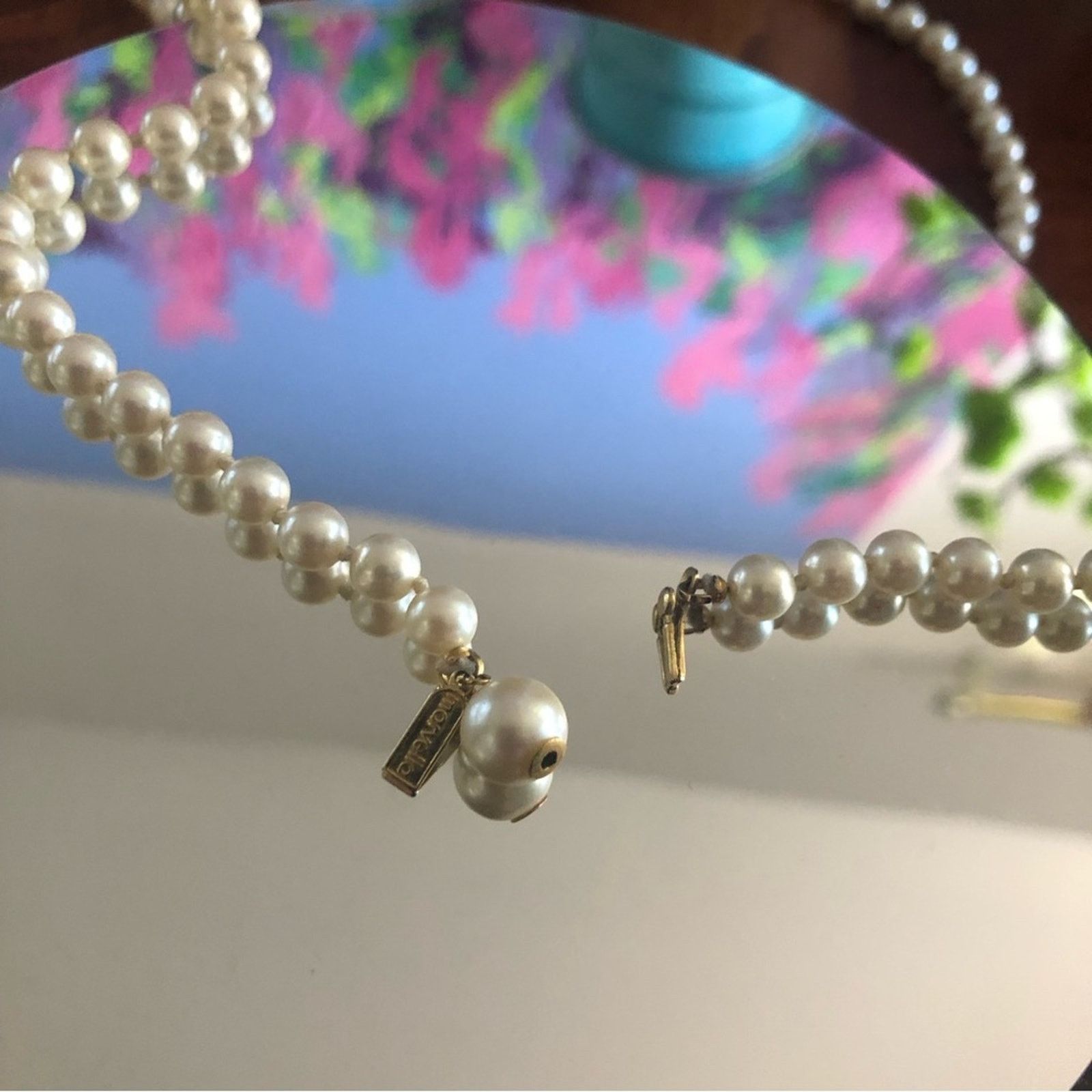 Vintage Vintage Marvella hand knotted cream glass pearl necklace Size ONE SIZE - 9 Thumbnail