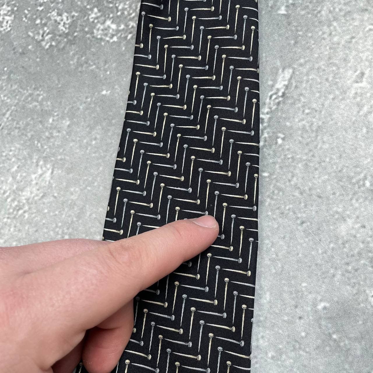 Designer × Gianfranco Ferre × Vintage Vintage Gianfranco Ferre Studio Nails Print Silk Tie Size ONE SIZE - 16 Thumbnail