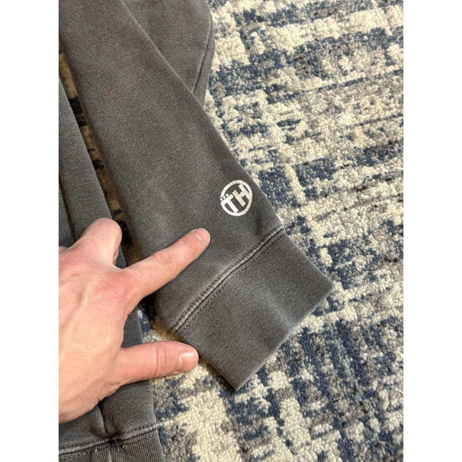 Vintage Independent Trading Company Hoodie Mens Regular Hooded Graphic Print Pockets Drawstring Gray Cotton Polyester City Sports Food Vintage No Size US M / EU 48-50 / 2 - 4 Thumbnail
