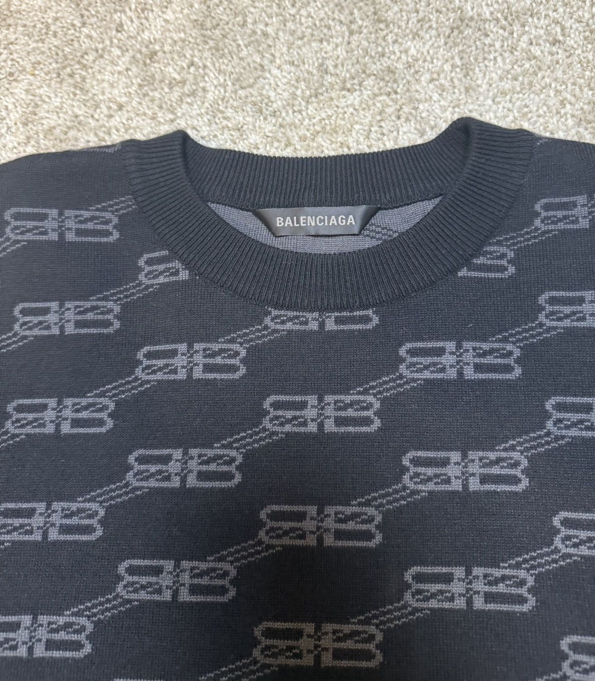 Balenciaga Balenciaga BB Monogram Wool Knit Sweater Size US XL / EU 56 / 4 - 3 Thumbnail