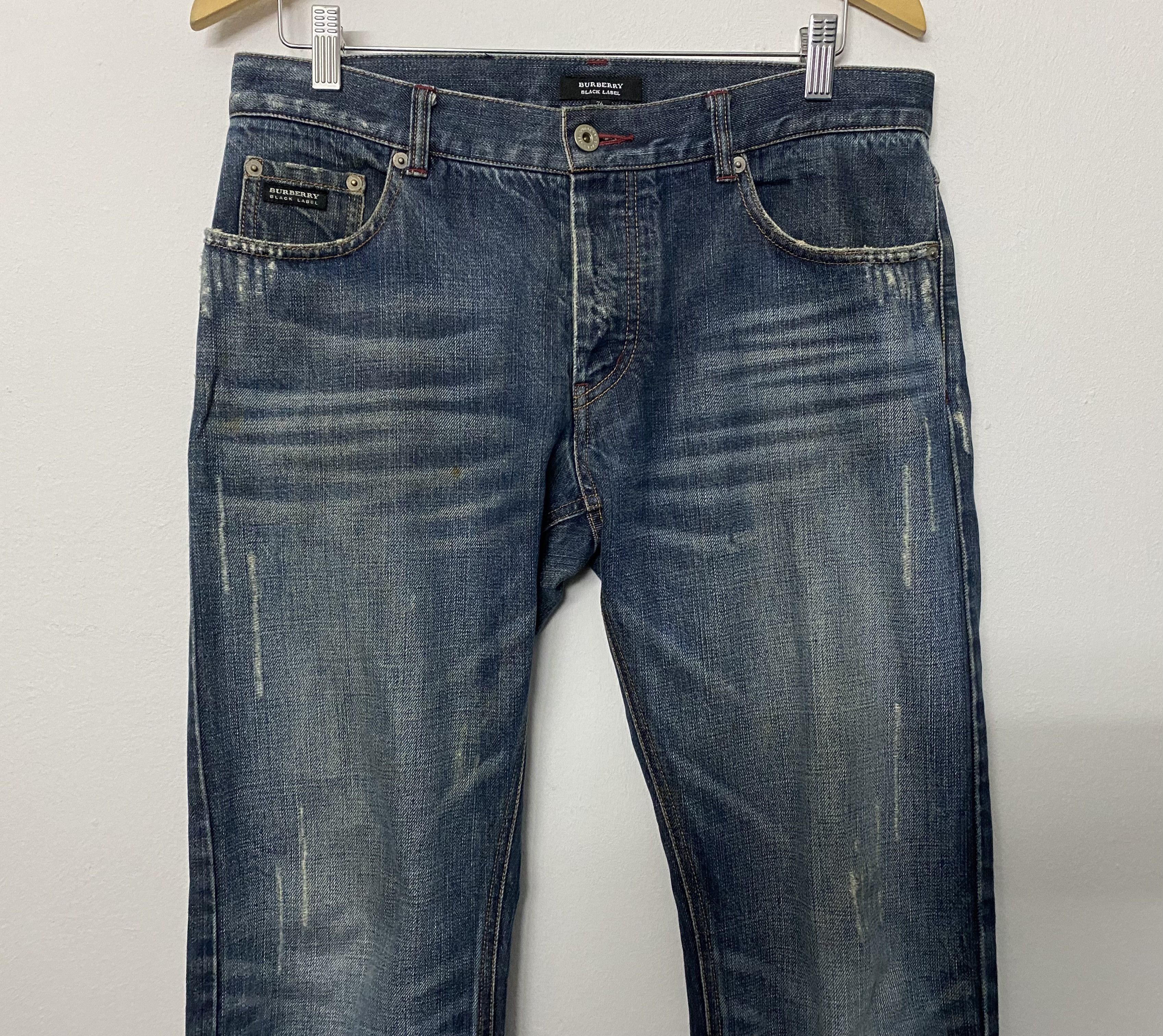 Burberry Burberry Black Label Distressed Nova Check Denim Jeans Size US 33 - 3 Thumbnail