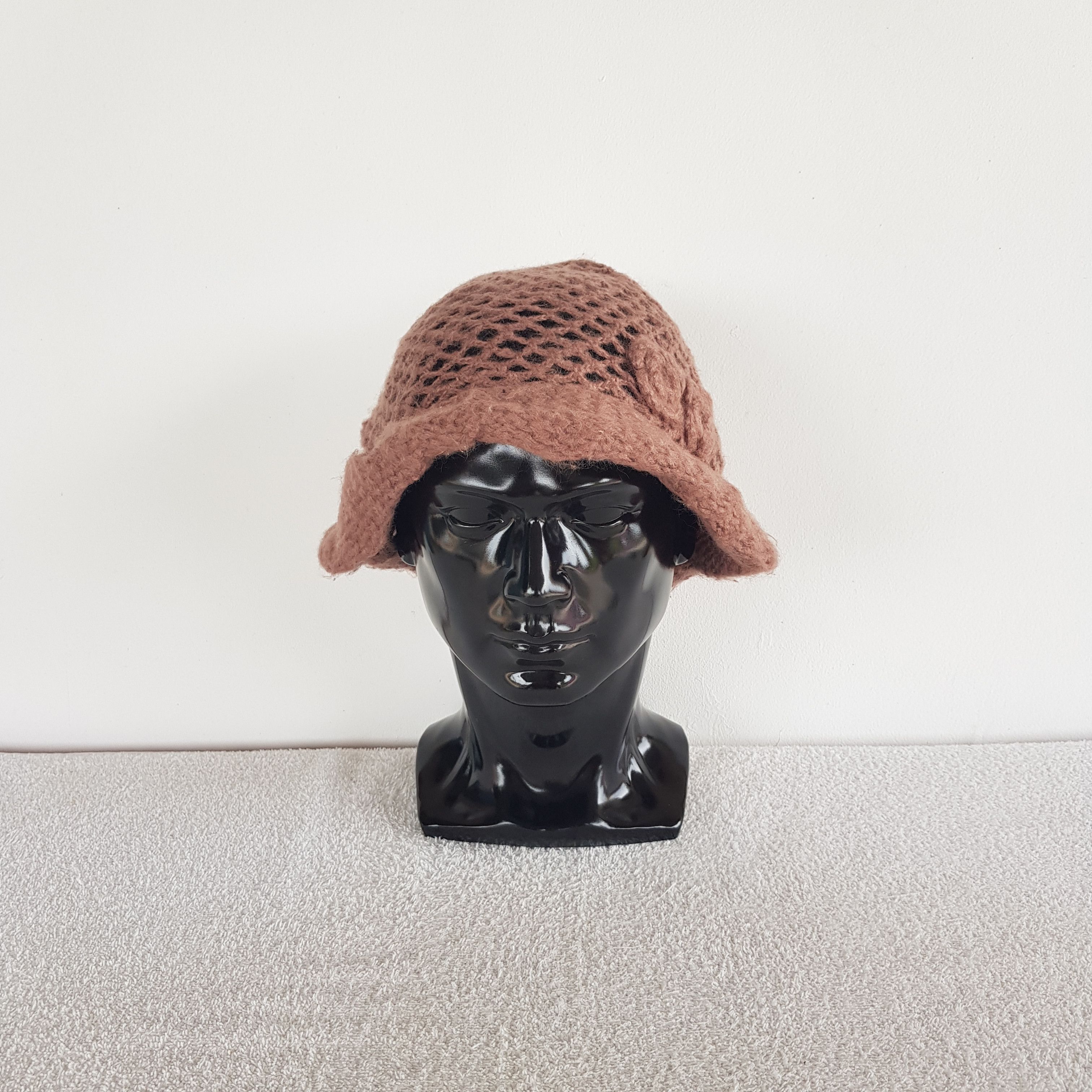 Japanese Brand Vintage Japanese Beanie Giant Crochet Flowers Snow Caps Hats Size ONE SIZE - 2 Thumbnail