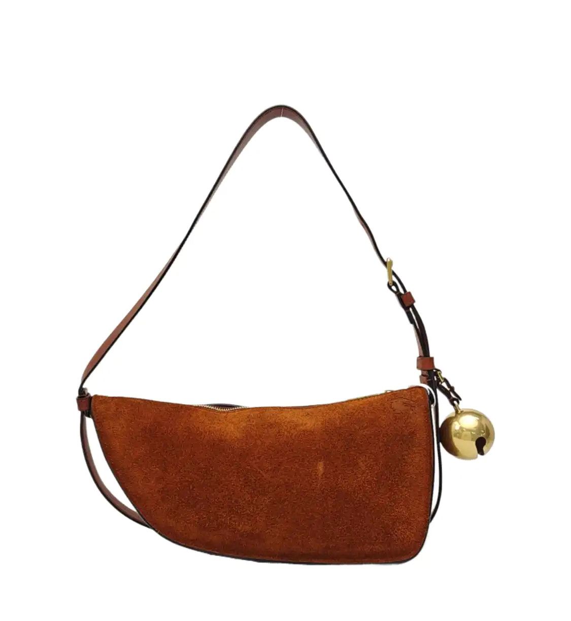 Burberry BURBERRY Shield Small brown suede shoulder bag handbag gold hardware Size ONE SIZE - 1 Thumbnail
