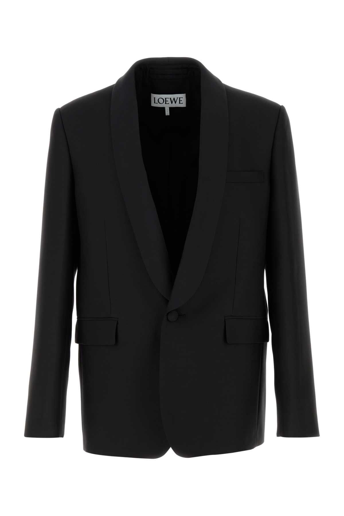 Loewe Black Wool Blend Blazer Size US XL / EU 56 / 4 - 1 Thumbnail