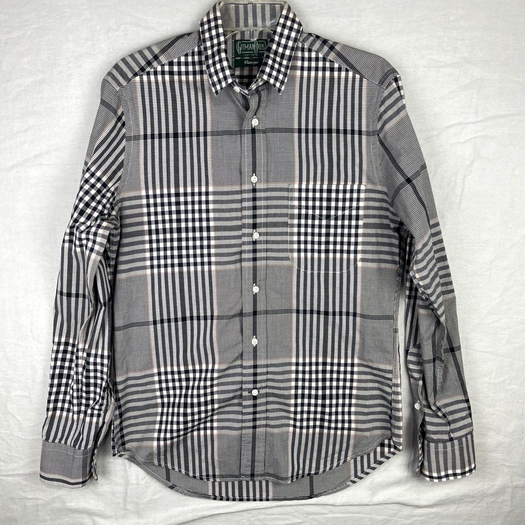 Vintage Gitman Bros Vintage Shirt Mens Small Gray Long Sleeve Check Pattern Made In USA Size US S / EU 44-46 / 1 - 2 Thumbnail