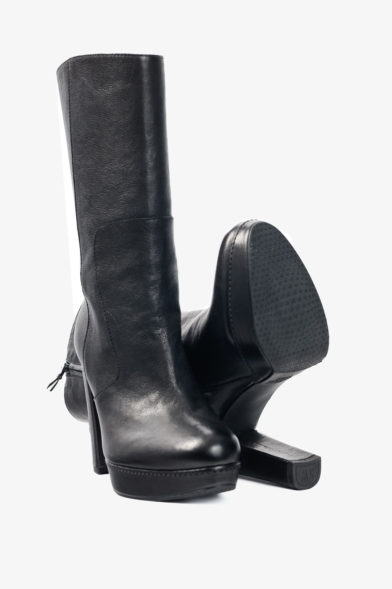 Stuart Weitzman Stuart Weitzman Black Leather Platform Heeled Short Boots Size US 5.5 / IT 35.5 - 4 Thumbnail