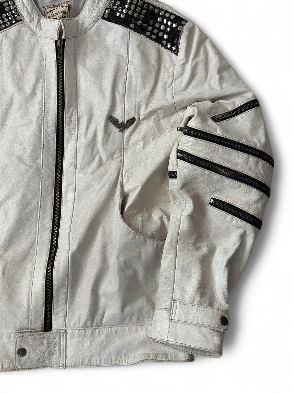 Vintage Vintage Stateless Zipper leather jacket Size US XL / EU 56 / 4 - 6 Thumbnail