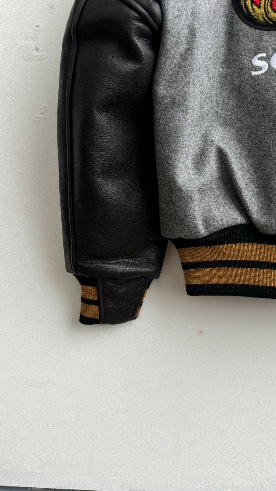Palace Palace x Stella Artois Wool Stadium Jacket In Grey & Black Size US XL / EU 56 / 4 - 9 Thumbnail