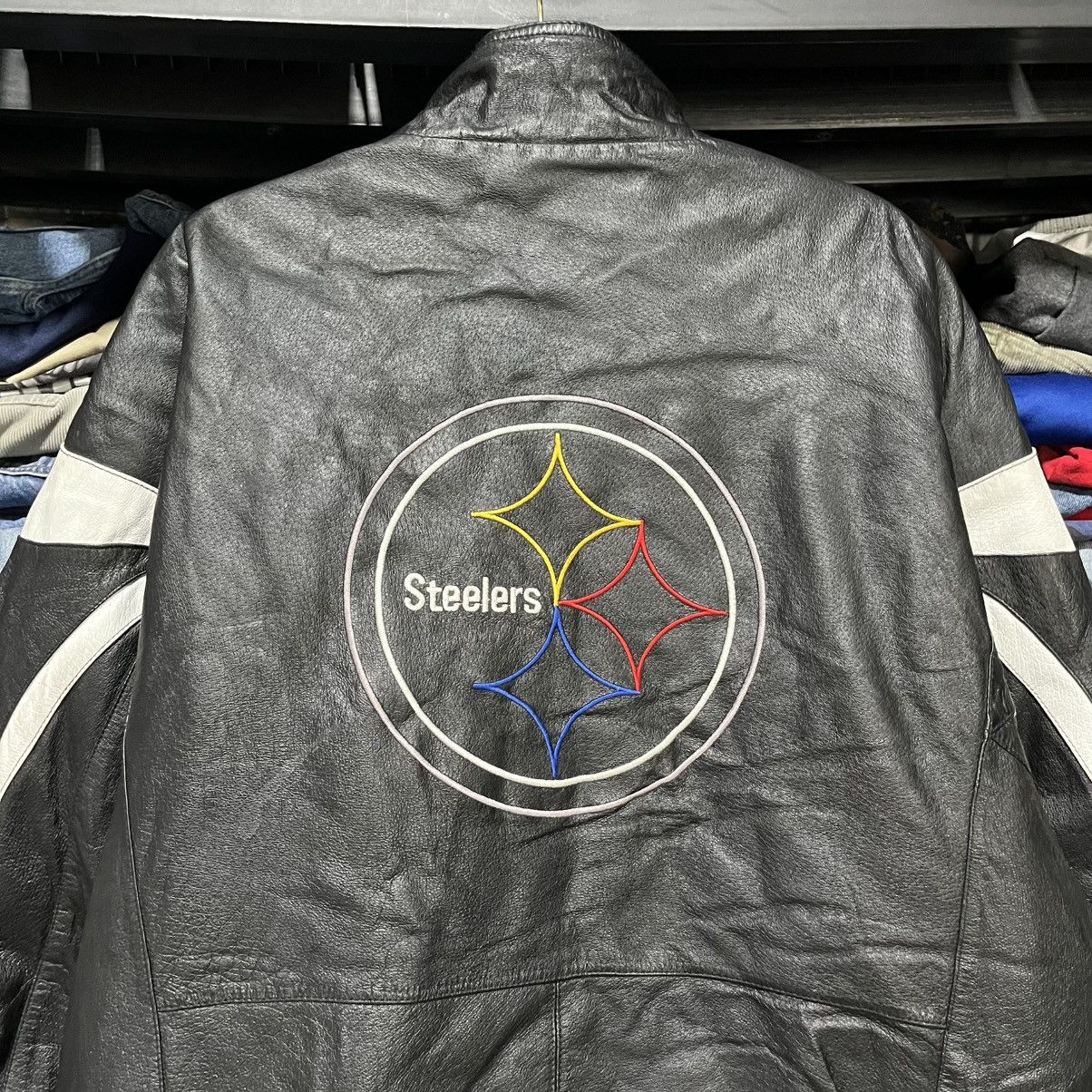 Pro Player Vintage 90s Pittsburgh Steelers Pro Player Leather Jacket XL Size US XL / EU 56 / 4 - 12 Thumbnail
