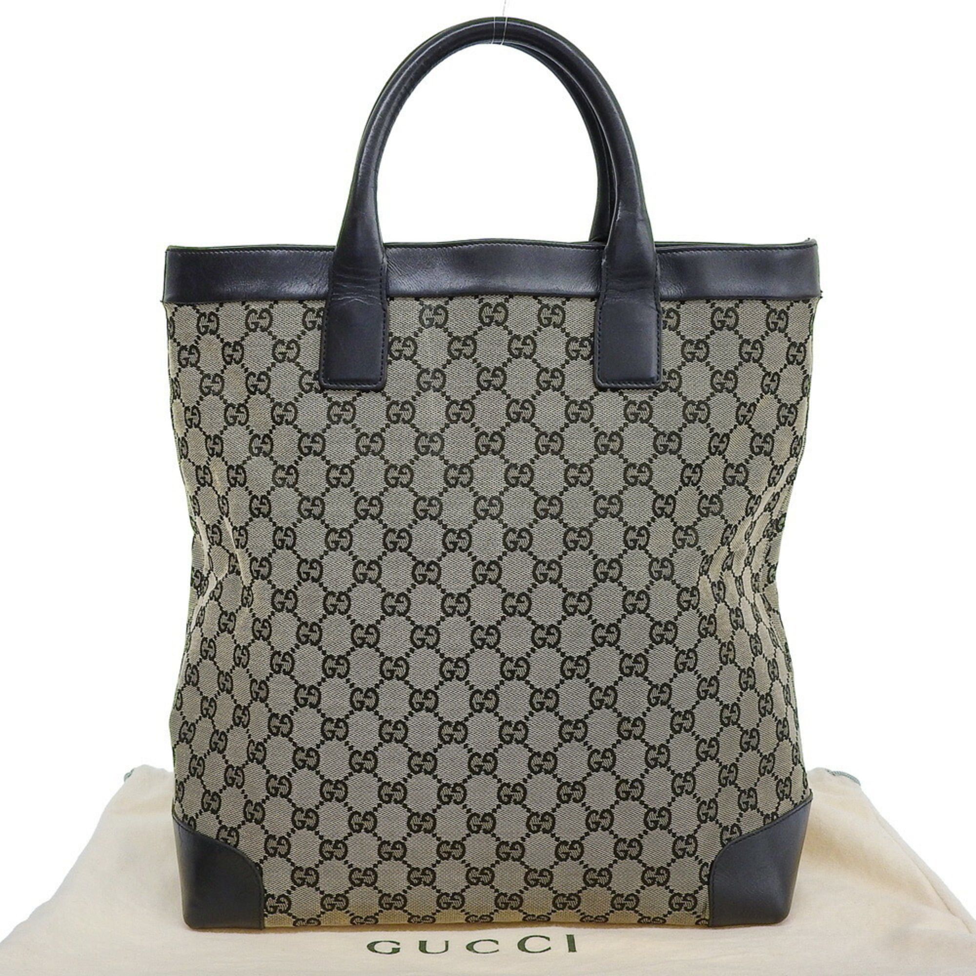 Gucci Gucci GG Canvas Handbag 002 1121 001553 x Leather Gray Navy Size ONE SIZE - 1 Thumbnail