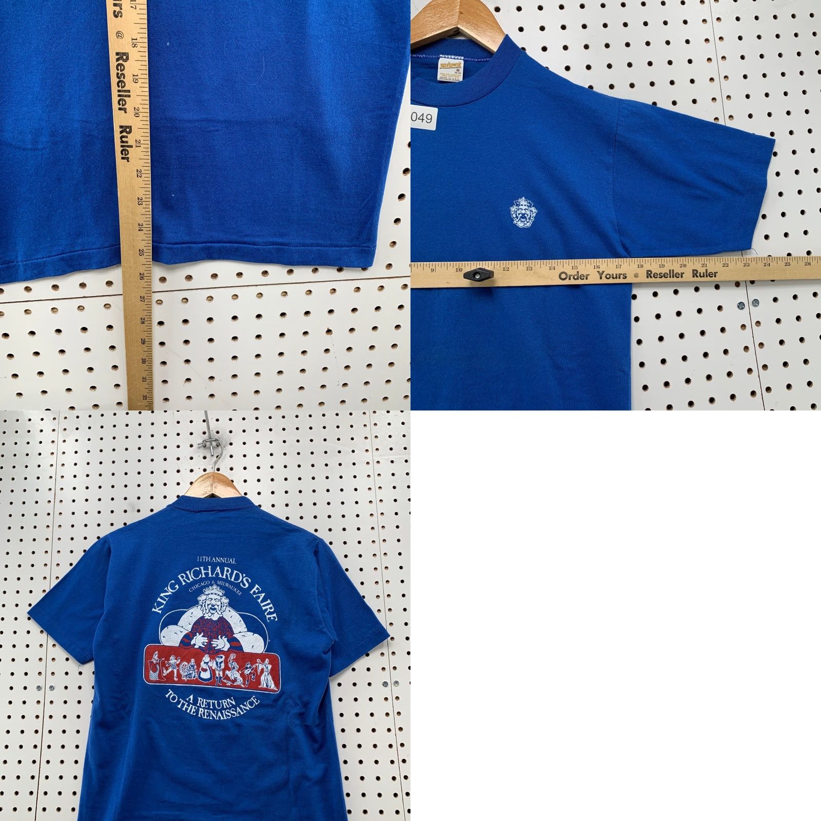 Vintage VINTAGE King Richards Faire Shirt Men M Blue Single Stitch 70s Renaissance T-Shirt Mens Size US M / EU 48-50 / 2 - 8 Thumbnail