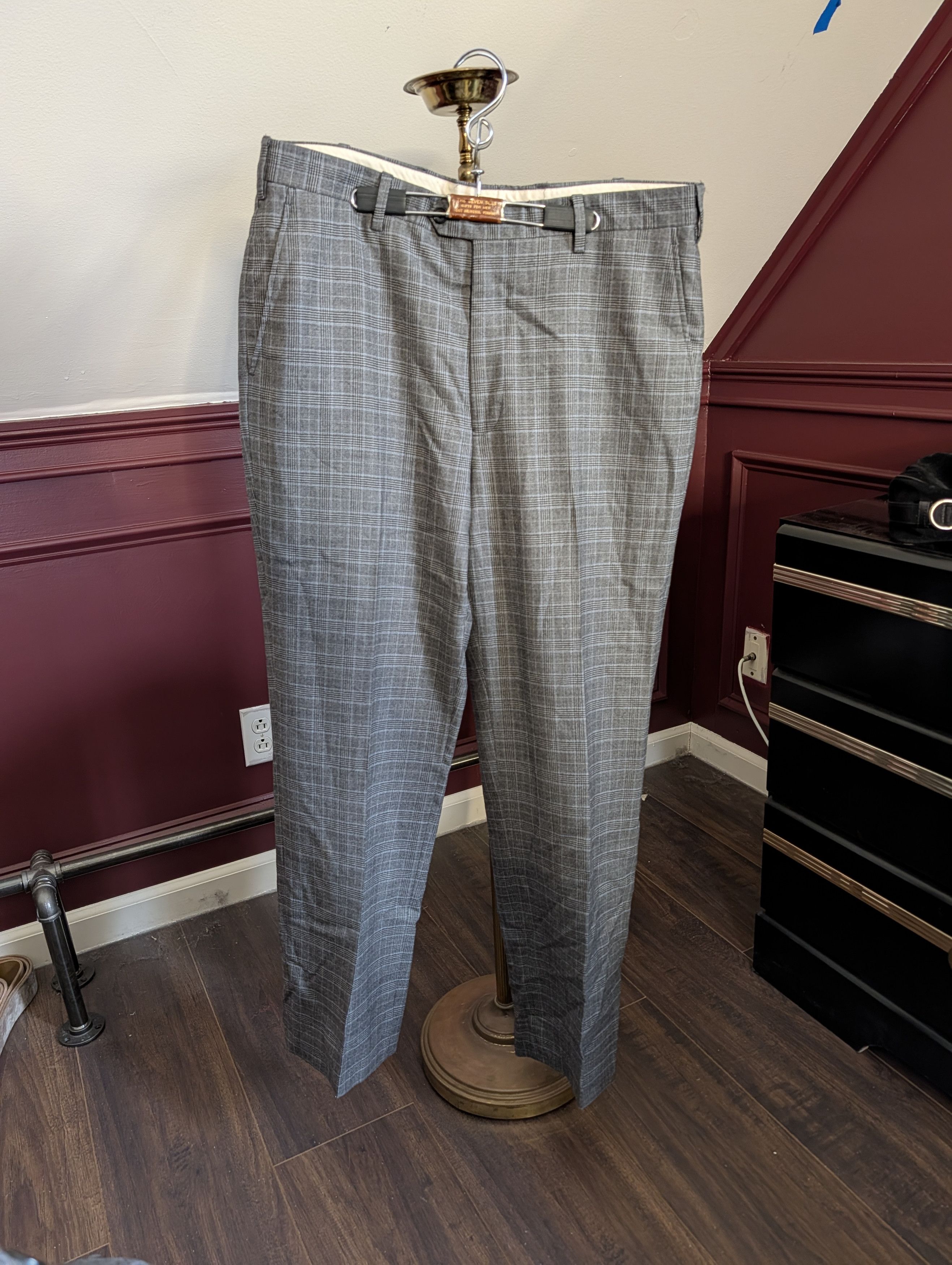 Brooks Brothers 1818 Fitzgerald made in Italy gray plaid 2pc suit 42L Size 42L - 4 Thumbnail