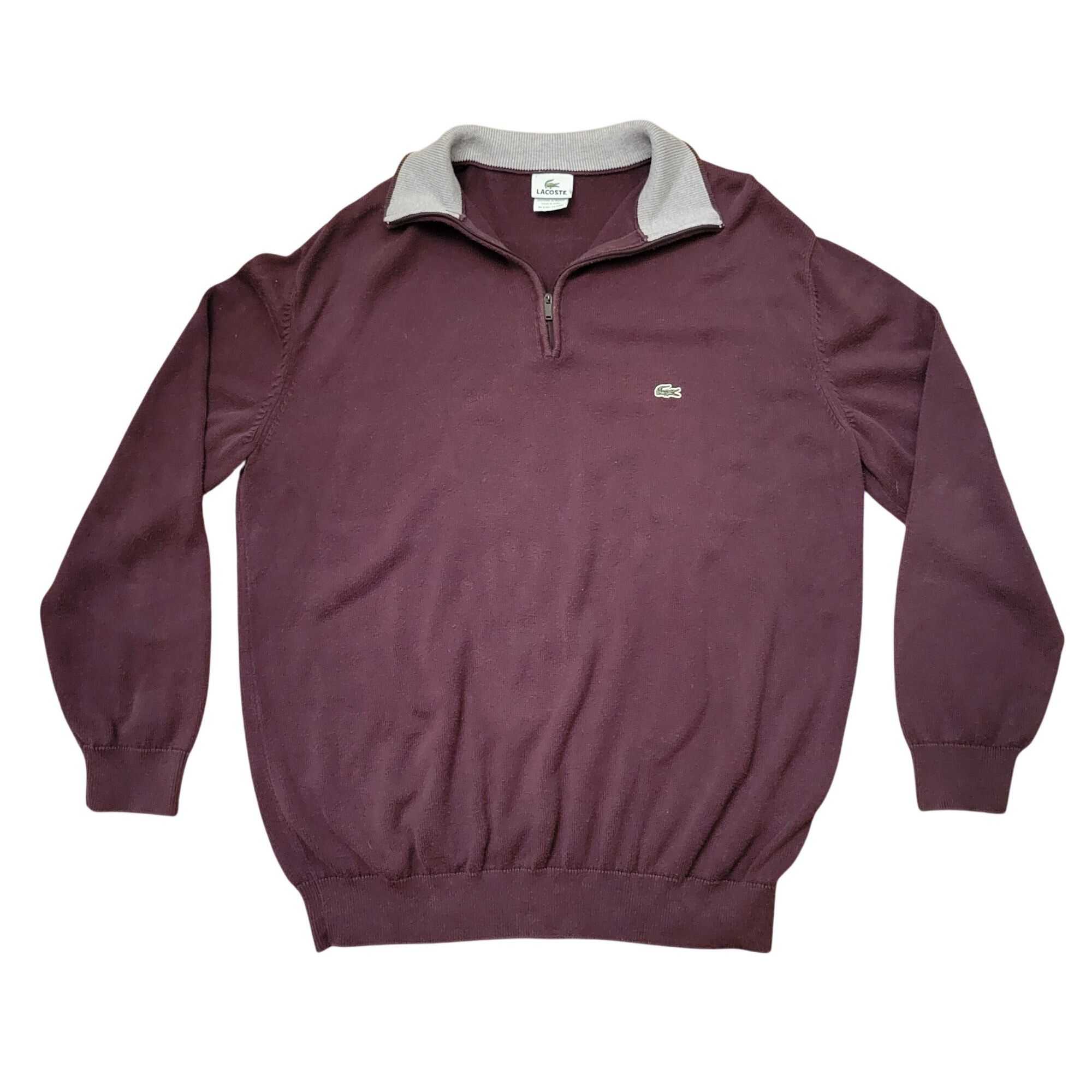 Lacoste Lacoste Quarter Zip Pullover Rugby Polo Sweater 7 Cotton 2XL Size US XXL / EU 58 / 5 - 1 Thumbnail