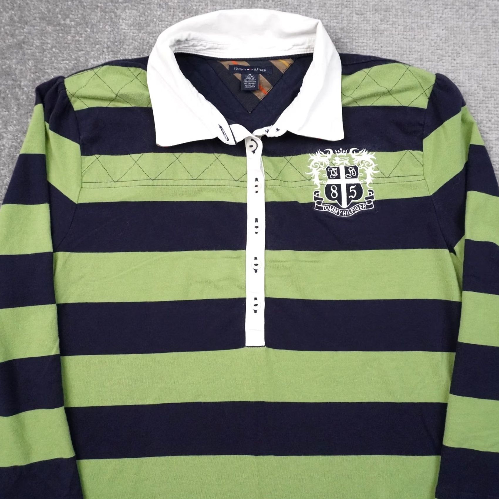 Tommy Hilfiger Tommy Hilfiger Shirt Womens L Multicolor Striped Long Sleeve Collared Pullover Casual Short Sleeve? Size L / US 10 / IT 46 - 3 Thumbnail