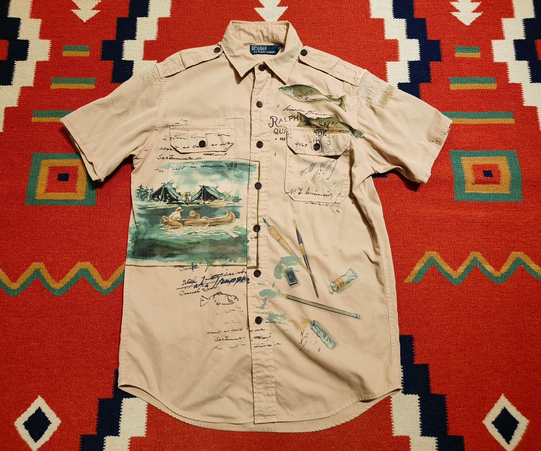 RRL Ralph Lauren Ralph Lauren RRL Vintage Patch Fishing Shirt Size US S / EU 44-46 / 1 - 1 Thumbnail